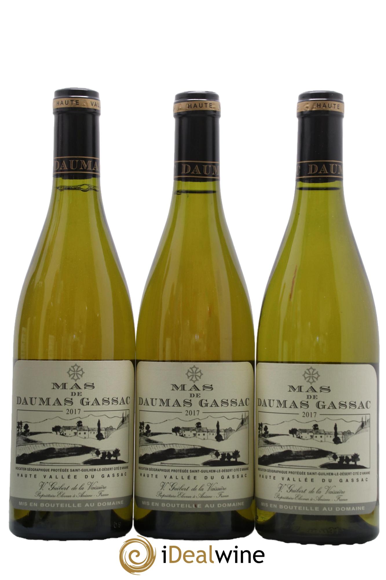 IGP St Guilhem-le-Désert - Cité d'Aniane Mas Daumas Gassac Famille Guibert de La Vaissière 2017 - Lot de 3 bouteilles - 0