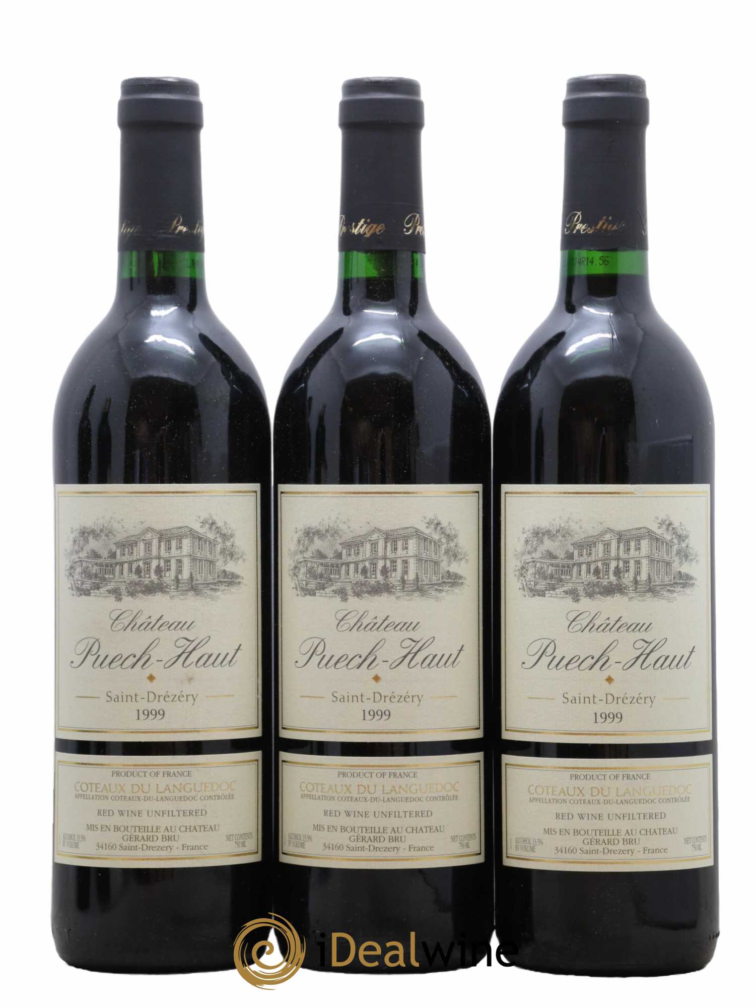 Coteaux du Languedoc Château Puech-Haut Gérard Bru  1999 - Lot de 3 bouteilles - 0