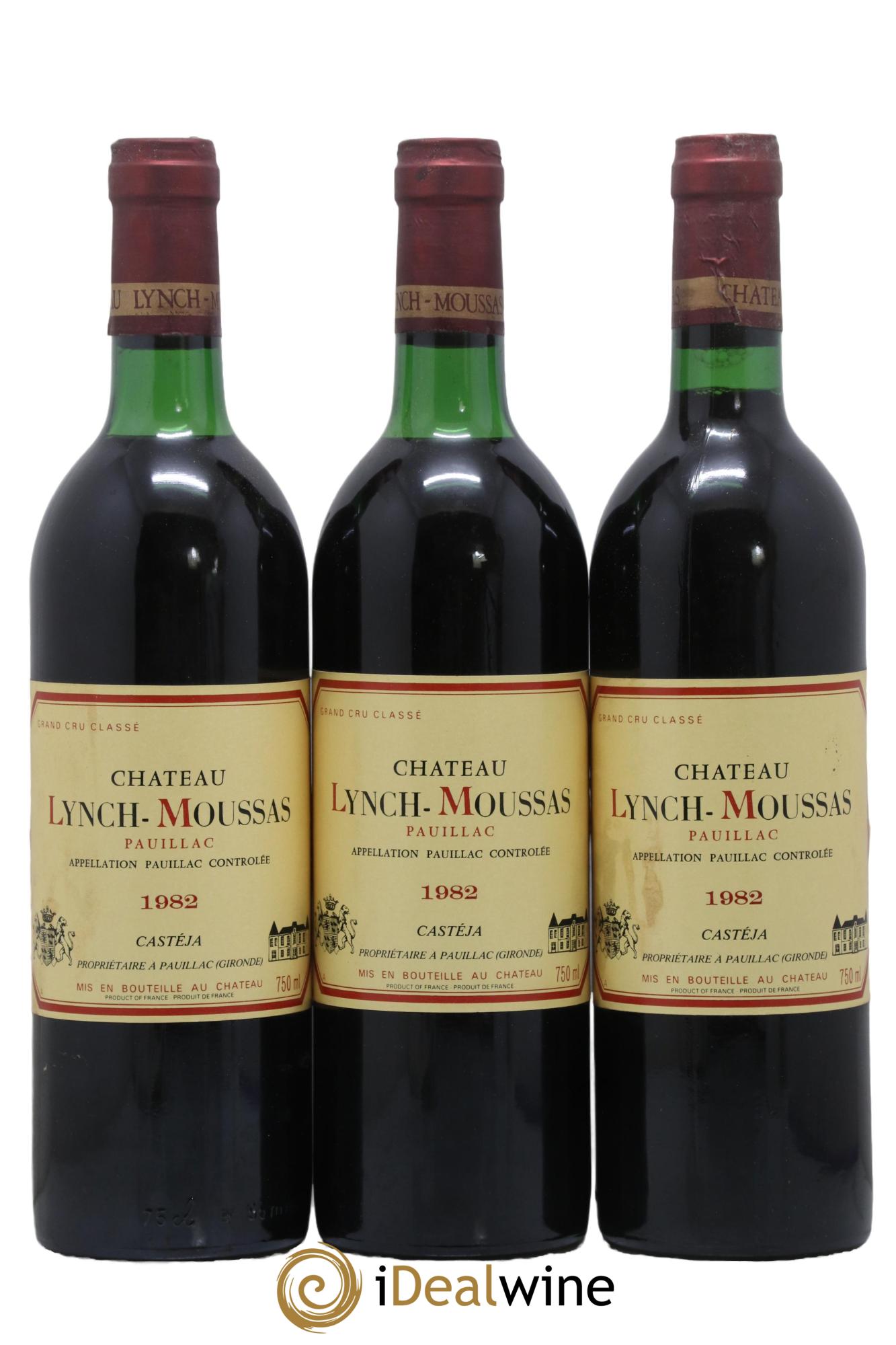 Château Lynch Moussas 5ème Grand Cru Classé  1982 - Lotto di 3 bottiglie - 0