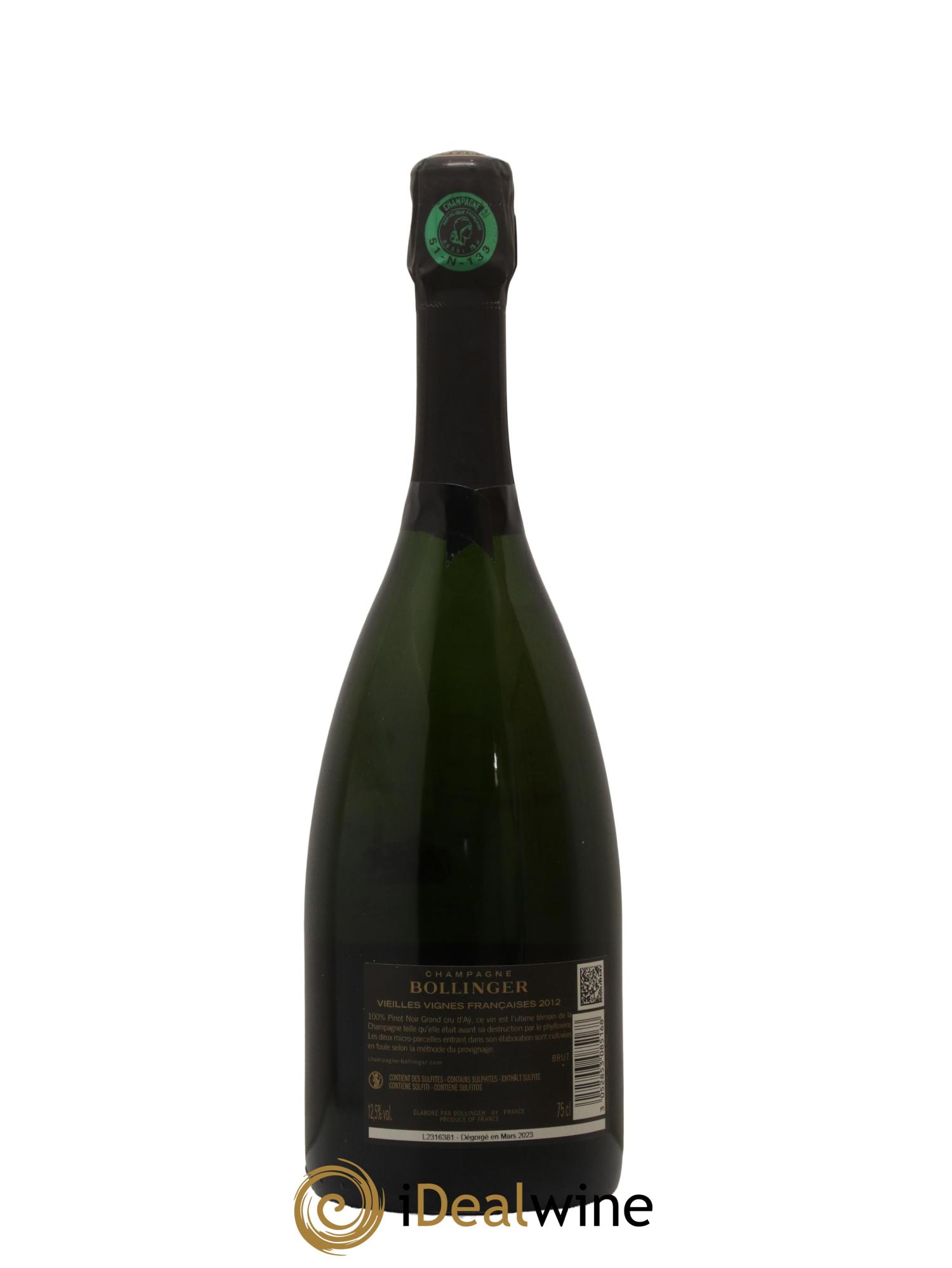 Brut Vieilles Vignes Françaises Bollinger 2012 - Lot de 1 bouteille - 2