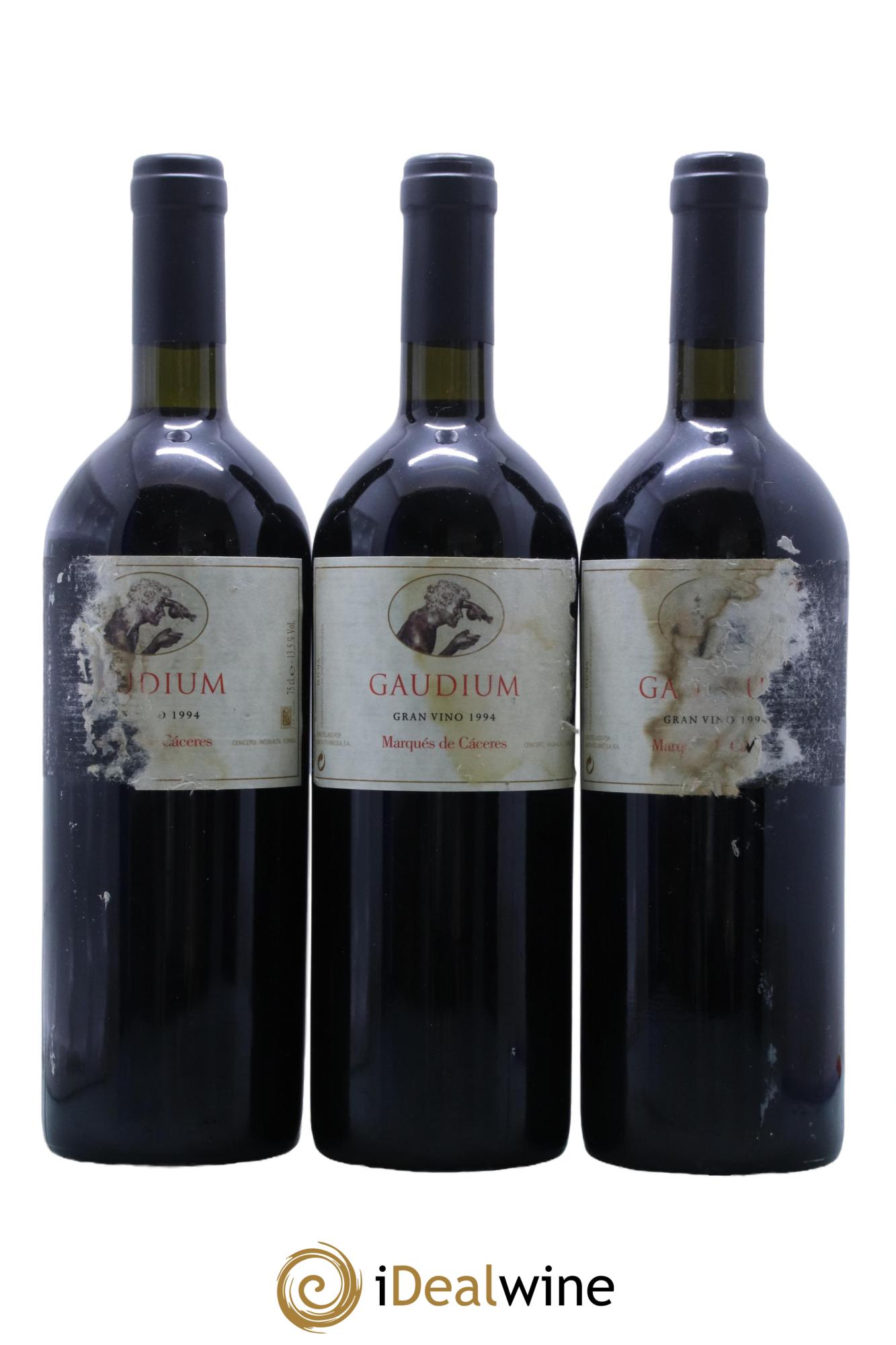 Rioja DOCA Gauduim Gran Vino Marques de Caceres 1994 - Lot de 3 bouteilles - 0