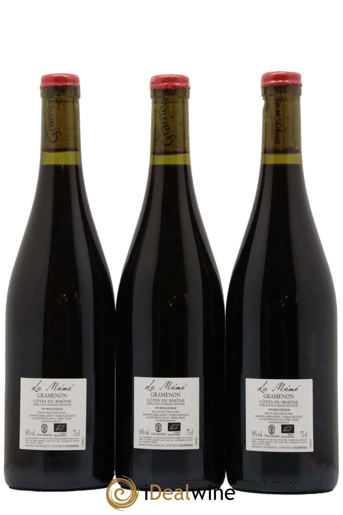 Côtes du Rhône La Mémé Ceps Centenaires Gramenon (Domaine) 2021 - Lot de 3 bouteilles - 1