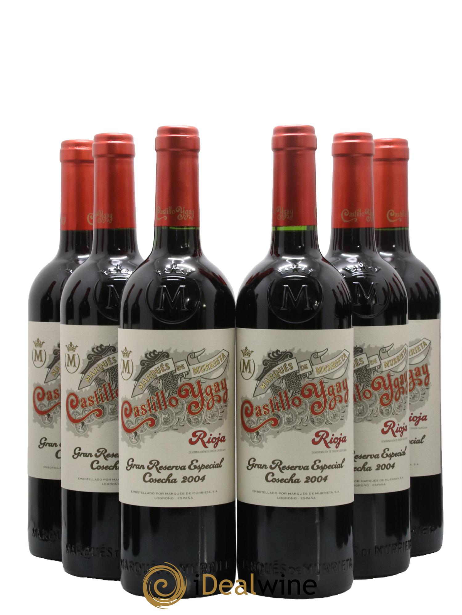 Rioja DOCA Castillo Ygay Gran Reserva Especial Marqués de Murrieta 2004 - Lot de 6 bouteilles - 0