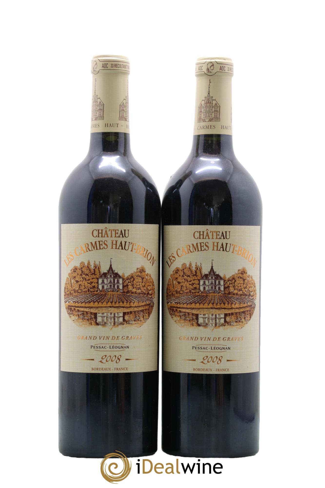 Château Les Carmes Haut-Brion 2008 - Lot of 2 bottles - 0