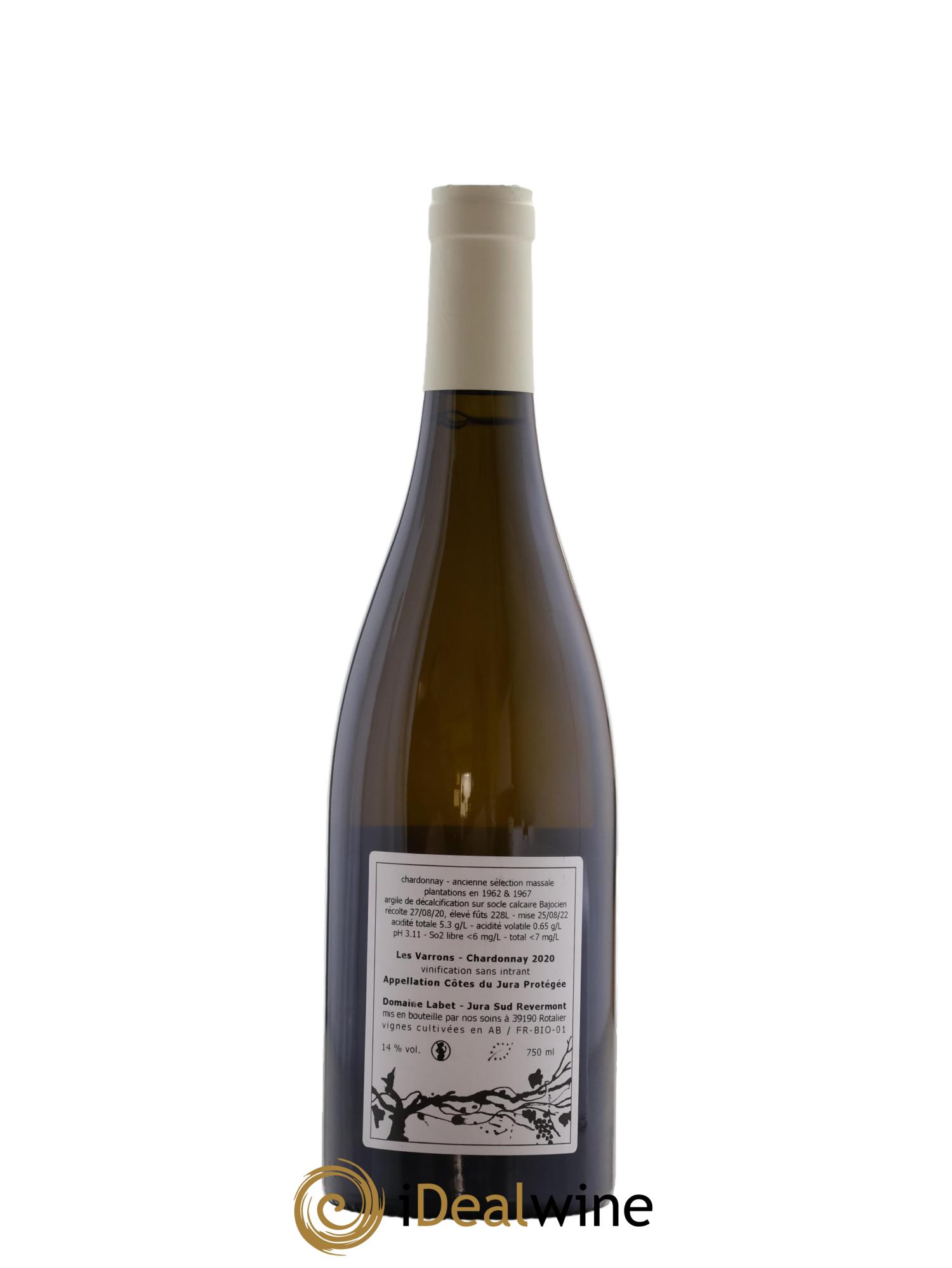 Côtes du Jura Chardonnay Les Varrons Romain - Julien  - Charline Labet 2020 - Lot de 1 bouteille - 1