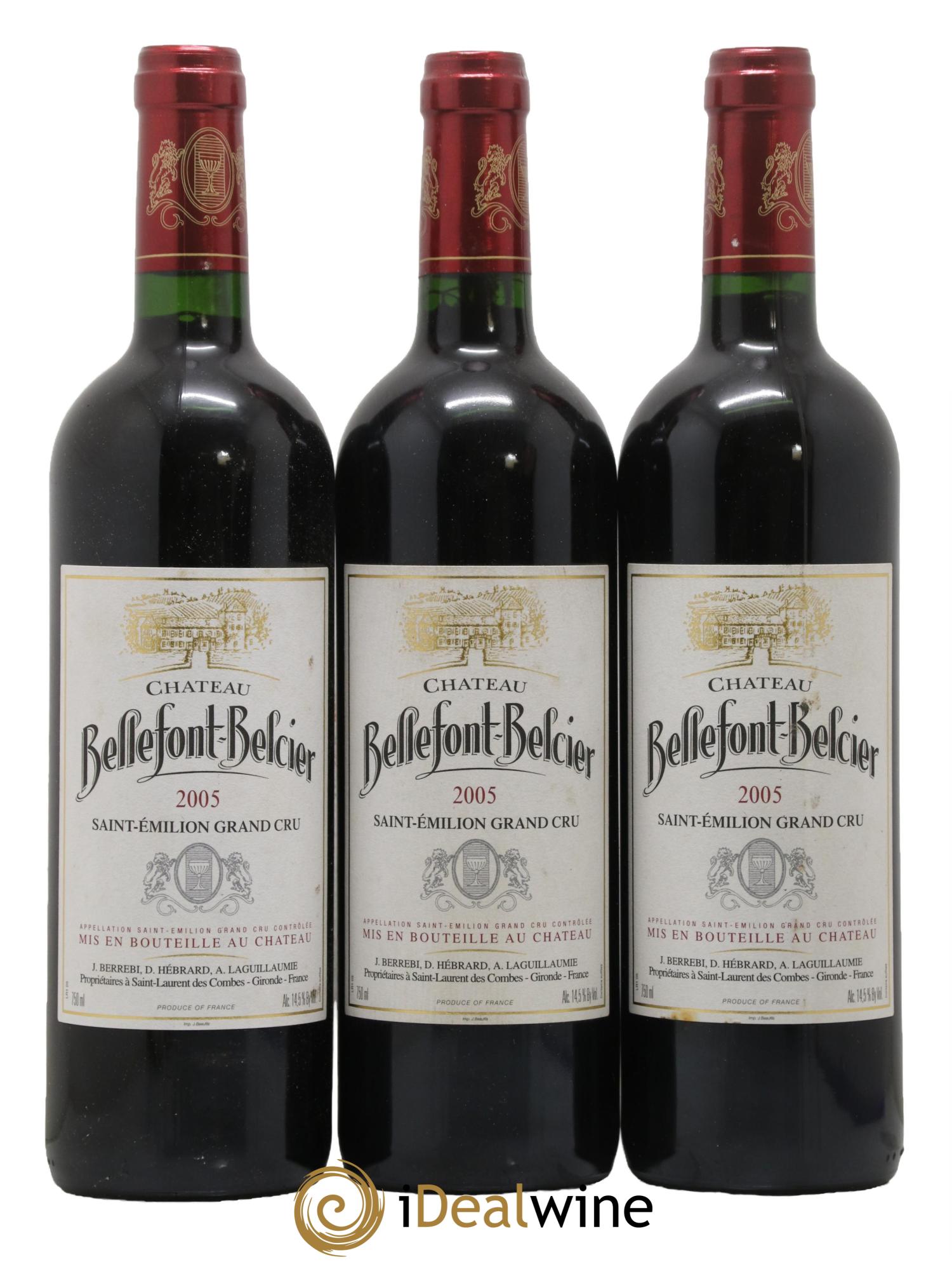 Château Bellefont-Belcier Grand Cru Classé 2005 - Lot de 3 bouteilles - 0