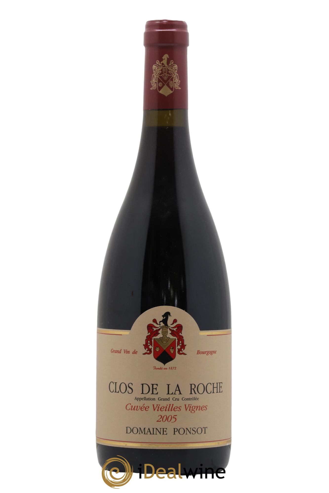 Clos de la Roche Grand Cru Vieilles Vignes Ponsot (Domaine)  2005 - Lot de 1 bouteille - 0