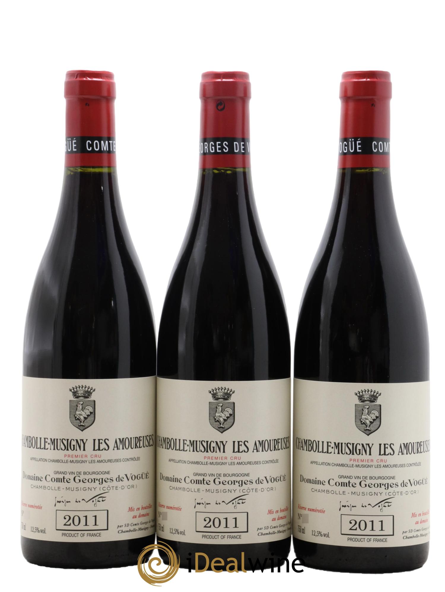 Chambolle-Musigny 1er Cru Les Amoureuses Comte Georges de Vogüé  2011 - Lot of 3 bottles - 0