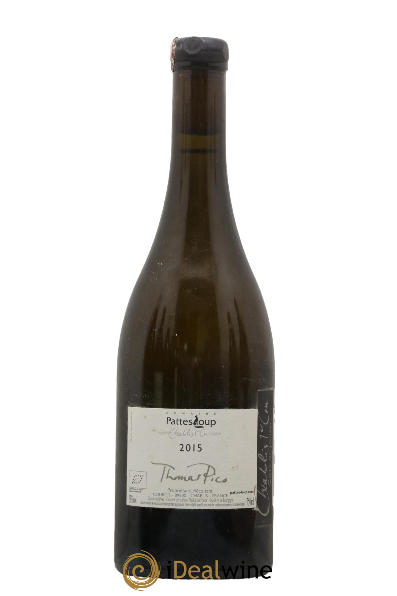 Chablis 1er Cru Côte de Jouan Pattes Loup (Domaine) 2015 - Lot de 1 bouteille - 1