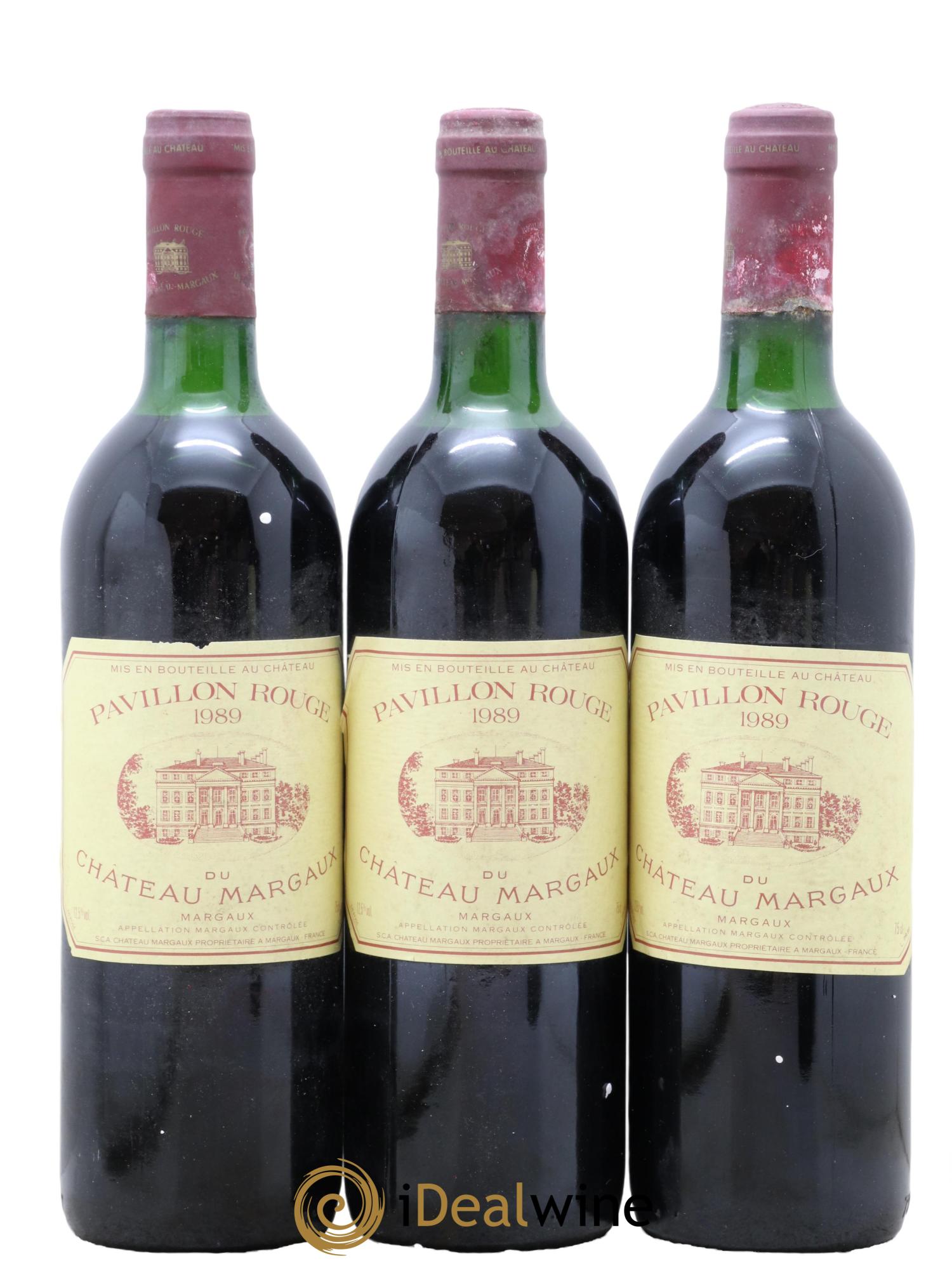 Pavillon Rouge du Château Margaux Second Vin  1989 - Lot de 3 bouteilles - 0