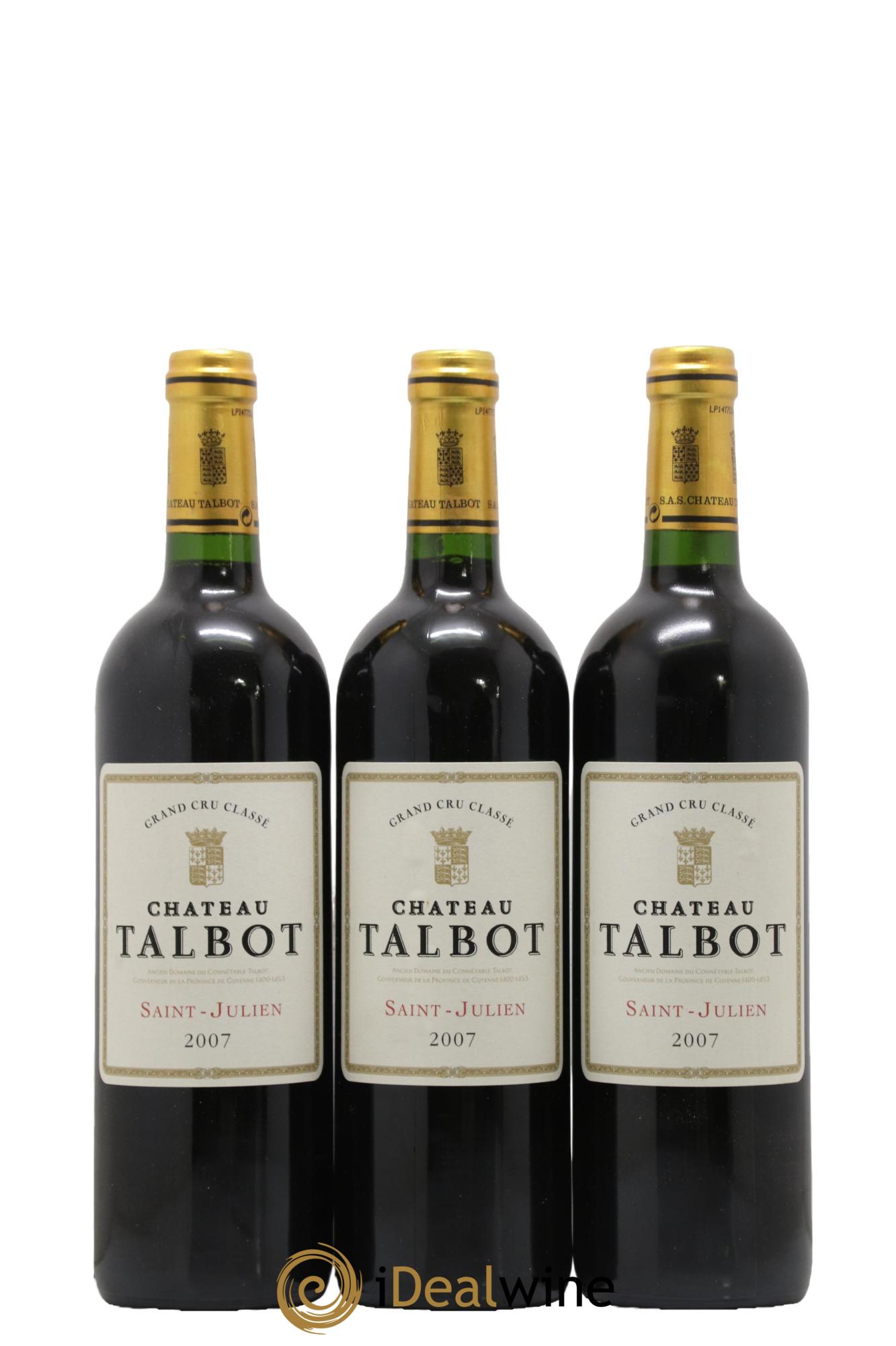 Château Talbot 4ème Grand Cru Classé 2007 - Posten von 6 Flaschen - 1