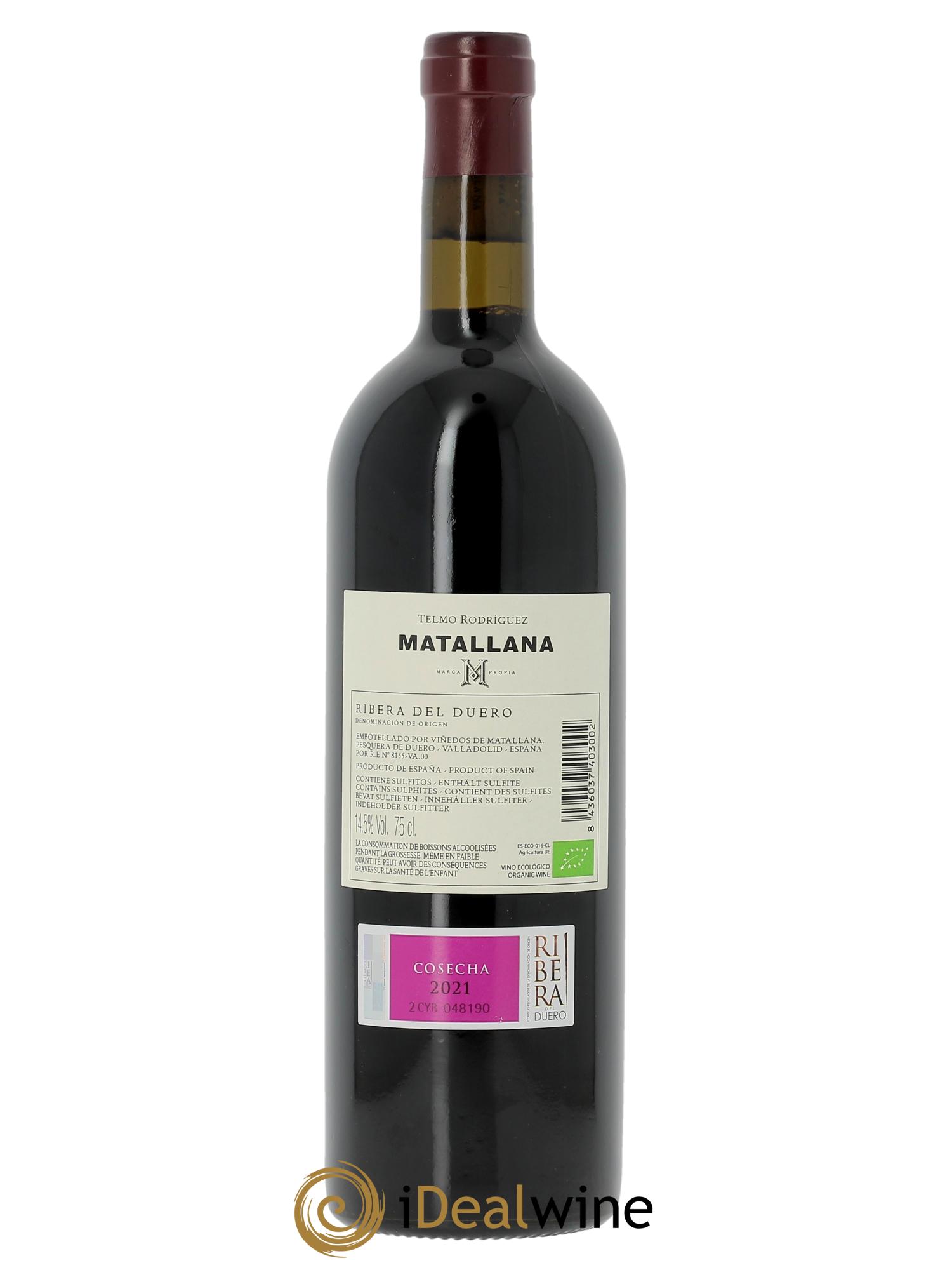 Ribera del Duero DO Matallana Telmo Rodriguez - Viñedos de Matallana (OWC if 6 bts) 2021 - Lot of 1 bottle - 1