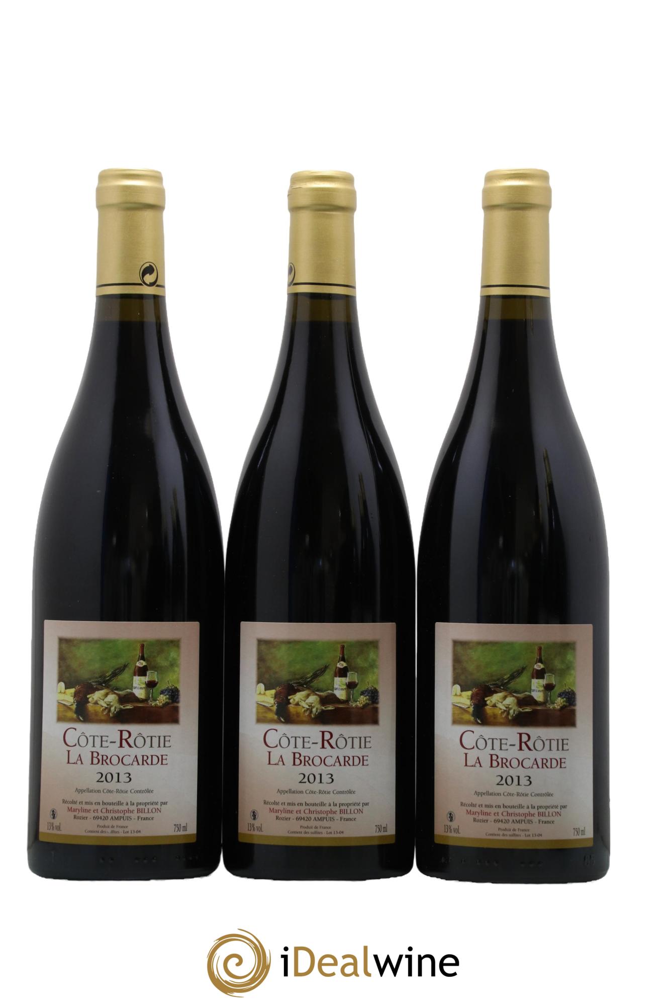 Côte-Rôtie La Brocarde Domaine Billon 2013 - Lot de 3 bouteilles - 0