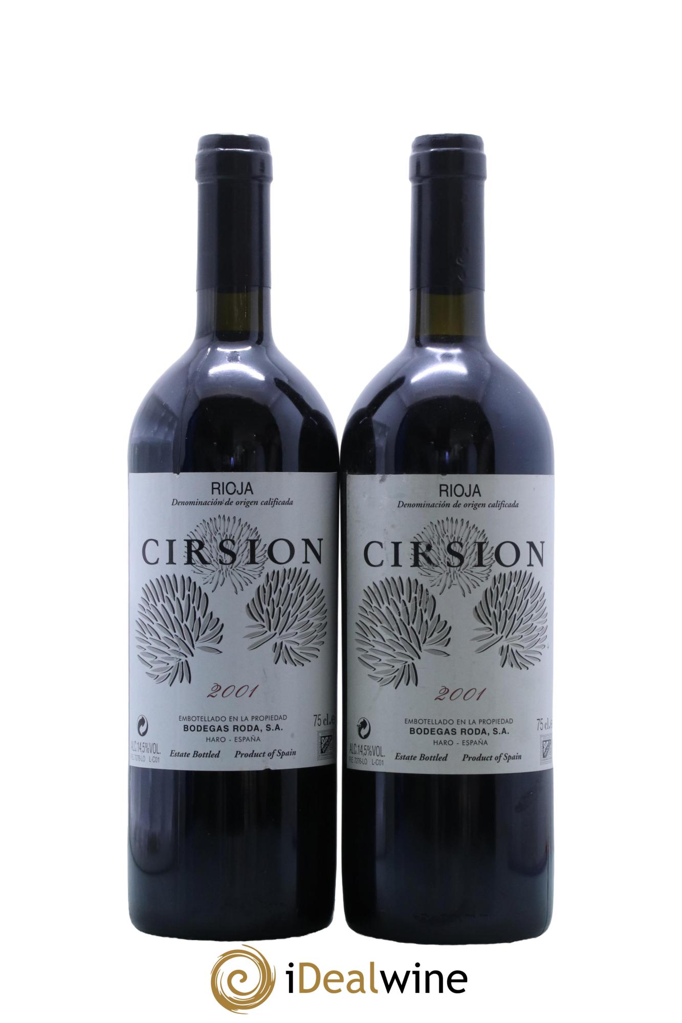 Rioja DOCA Cirsion Bodegas Roda  2001 - Lot of 2 bottles - 0