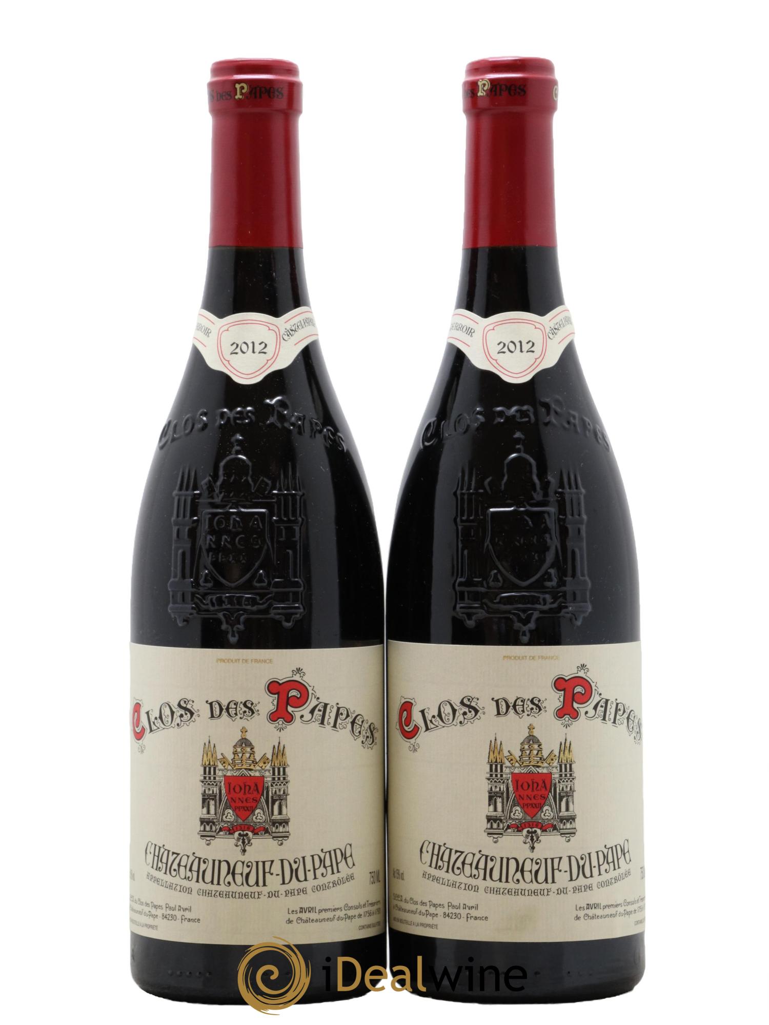 Châteauneuf-du-Pape Clos des Papes - Paul Avril 2012 - Lotto di 2 bottiglie - 0