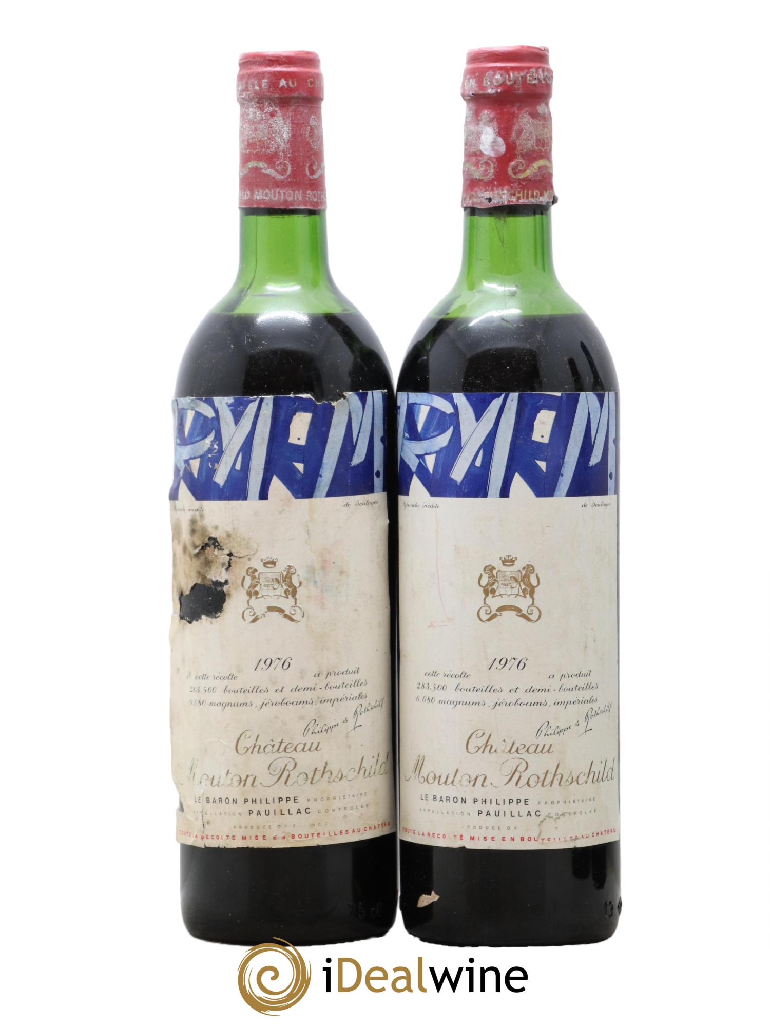 Château Mouton Rothschild 1er Grand Cru Classé 1976 - Lot of 2 bottles - 0