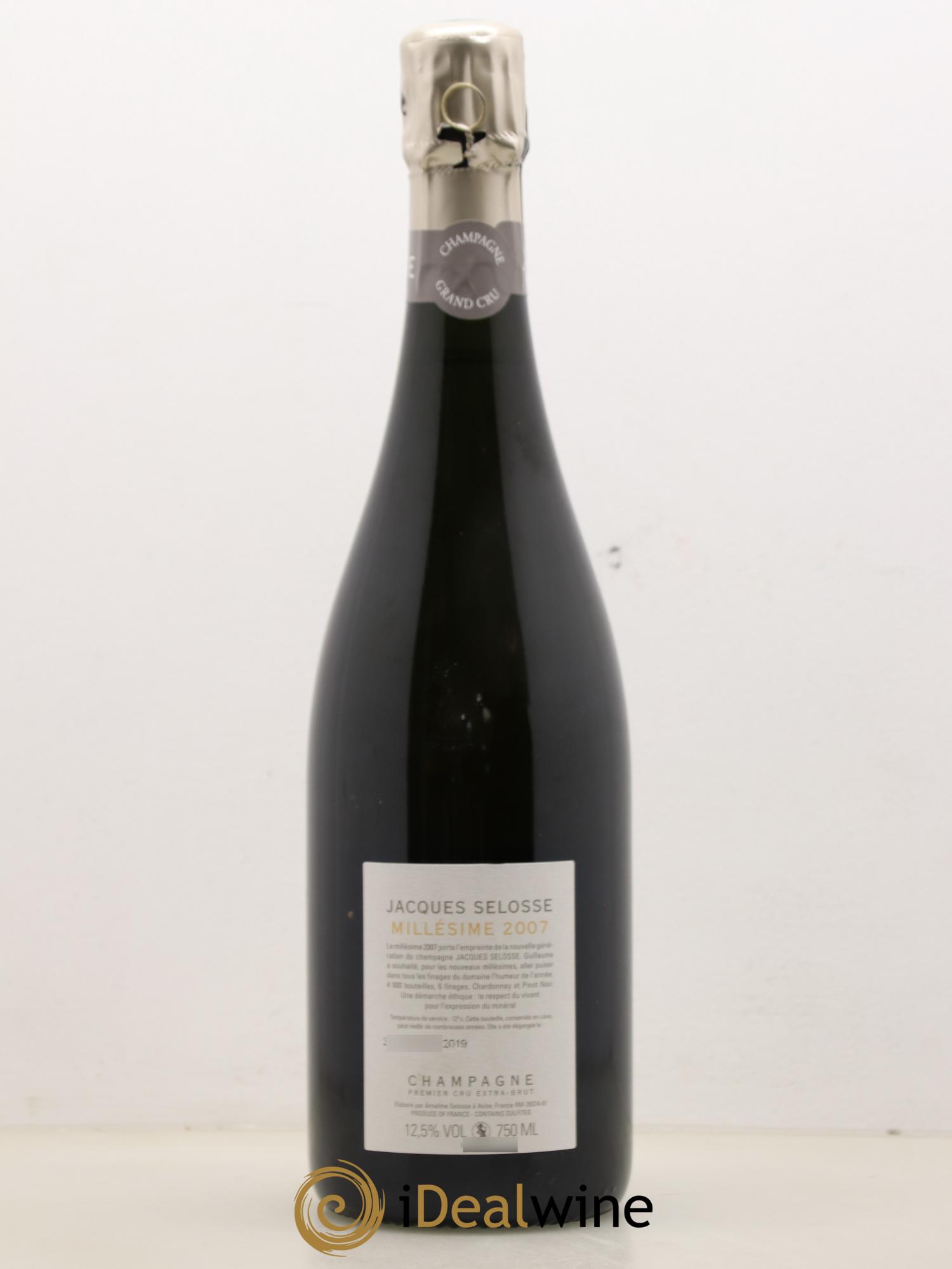 Extra-Brut 1er Cru Millésimé Jacques Selosse  2007 - Lotto di 1 bottiglia - 1