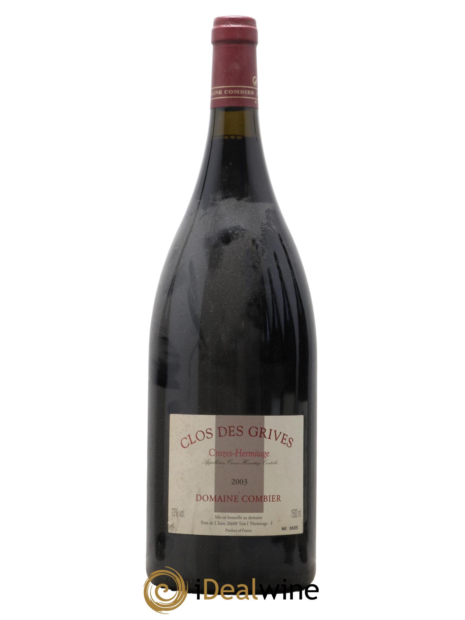 Crozes-Hermitage Clos des Grives Combier 2003 - Lot of 1 magnum - 0