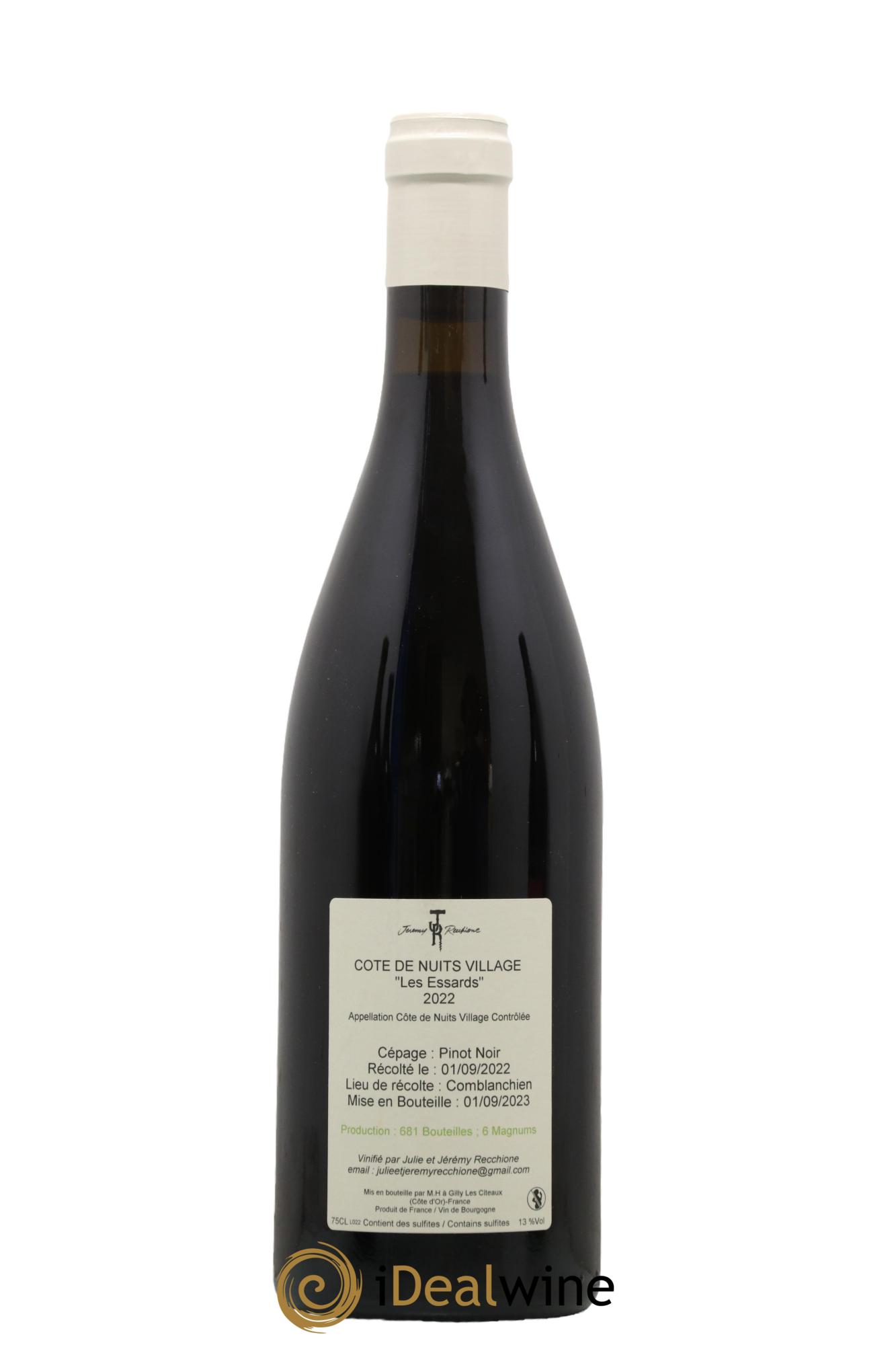 Côte de Nuits-Villages Les Essards Recchione 2022 - Lot de 1 bouteille - 1