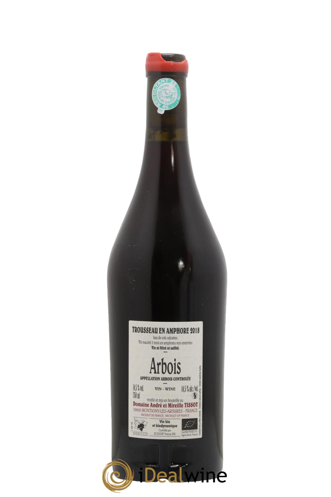 Arbois Trousseau Amphore Bénédicte et Stéphane Tissot 2018 - Lot of 1 bottle - 1