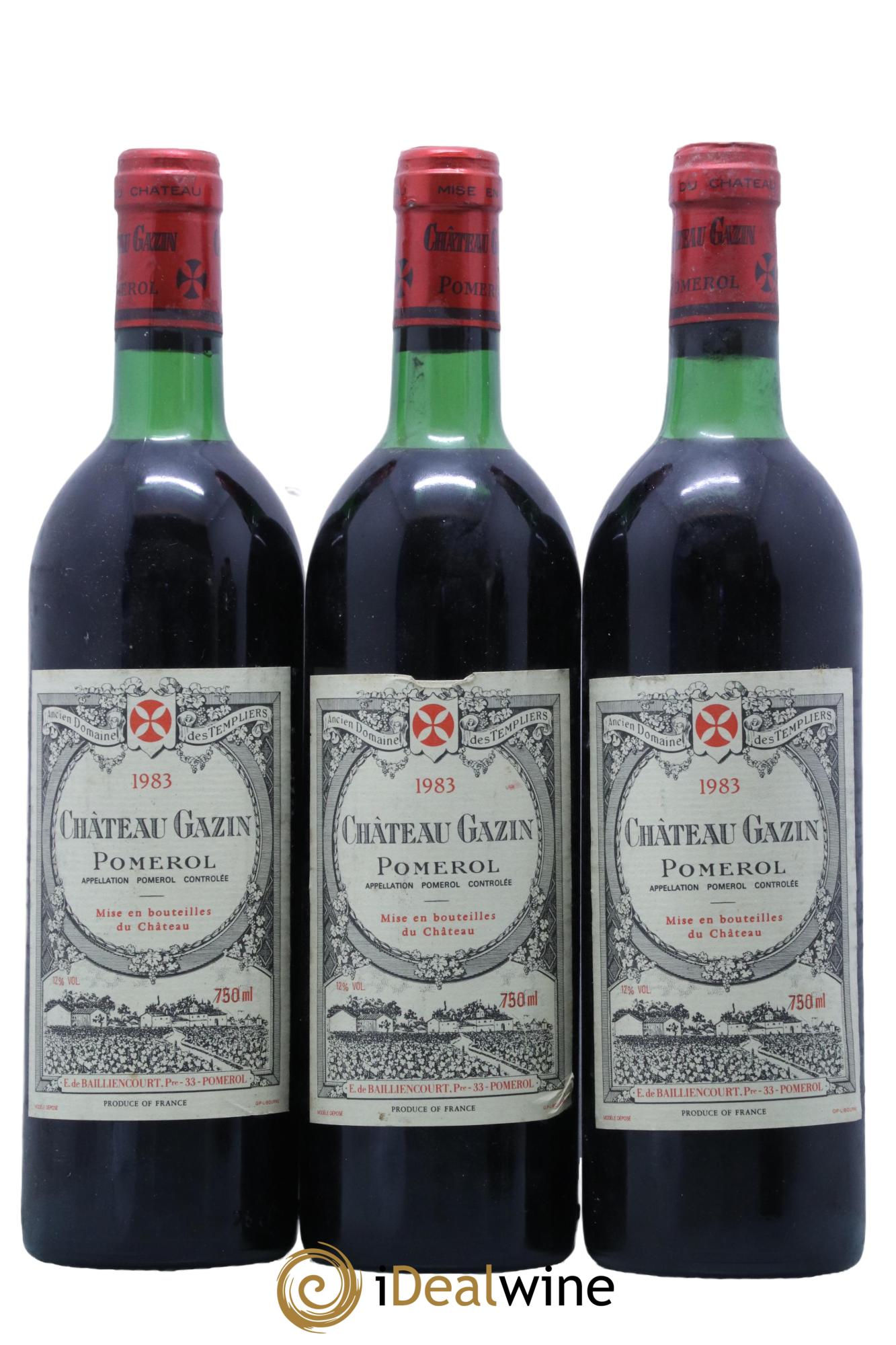 Château Gazin 1983 - Lot de 3 bouteilles - 0