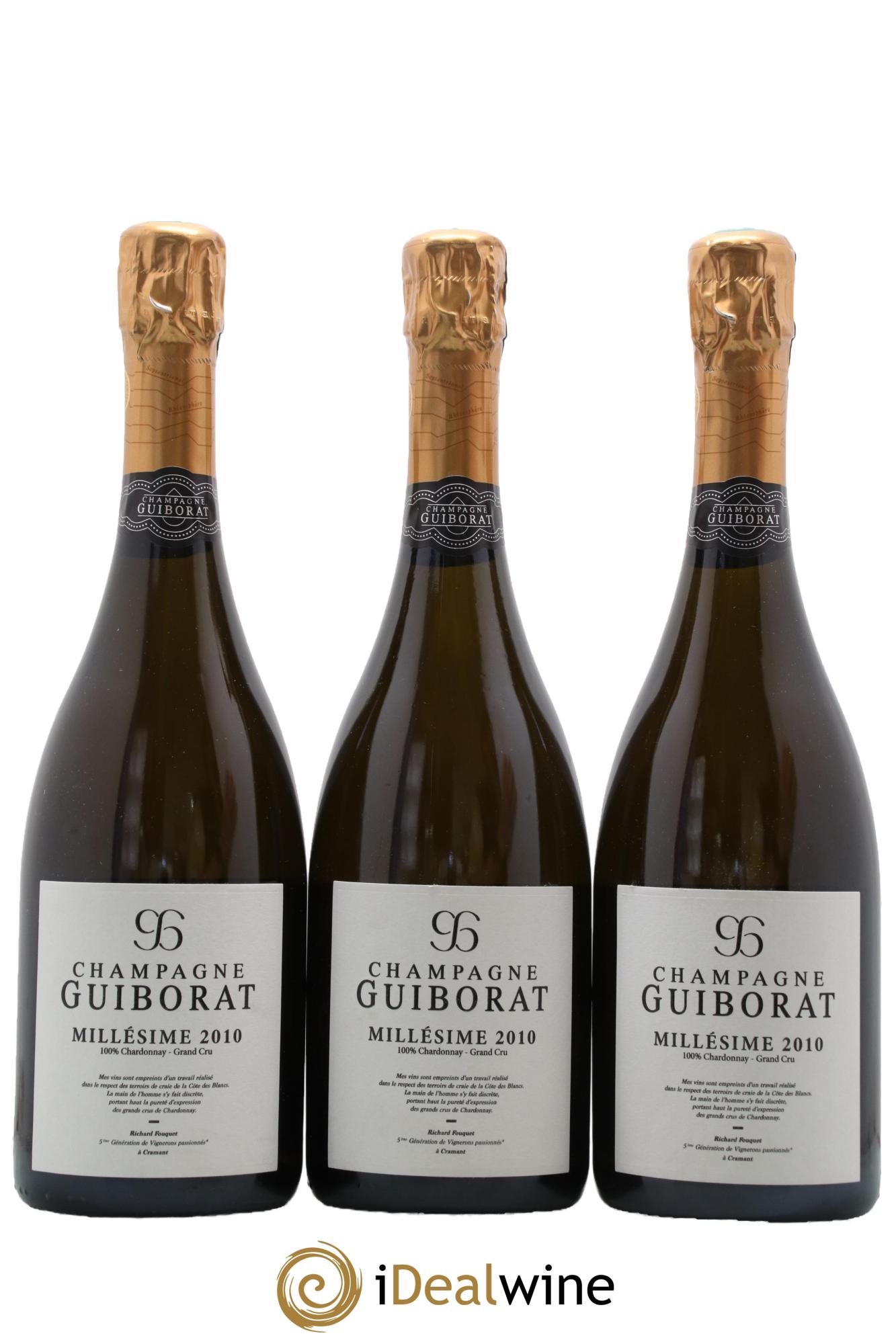 Champagne Maison Guiborat 2010 - Lot of 3 bottles - 0