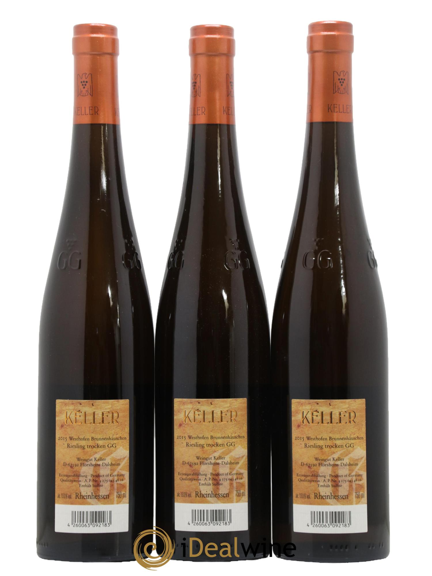 Riesling Trocken  GG Abts Erde Westhofen Brunnenhäuschen  Keller 2015 - Lotto di 3 bottiglie - 1