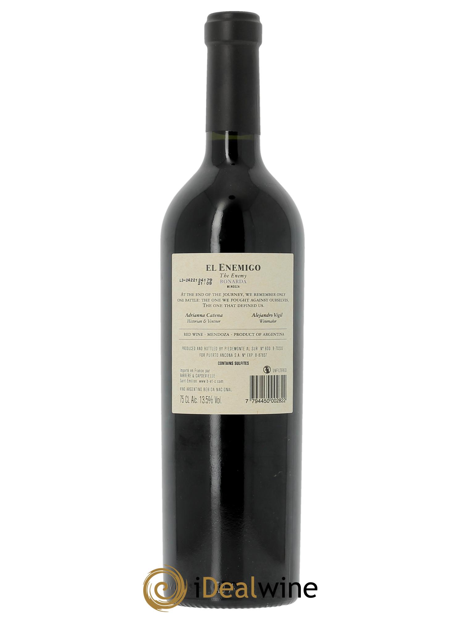 Mendoza Bonarda El Enemigo  2021 - Posten von 1 Flasche - 1