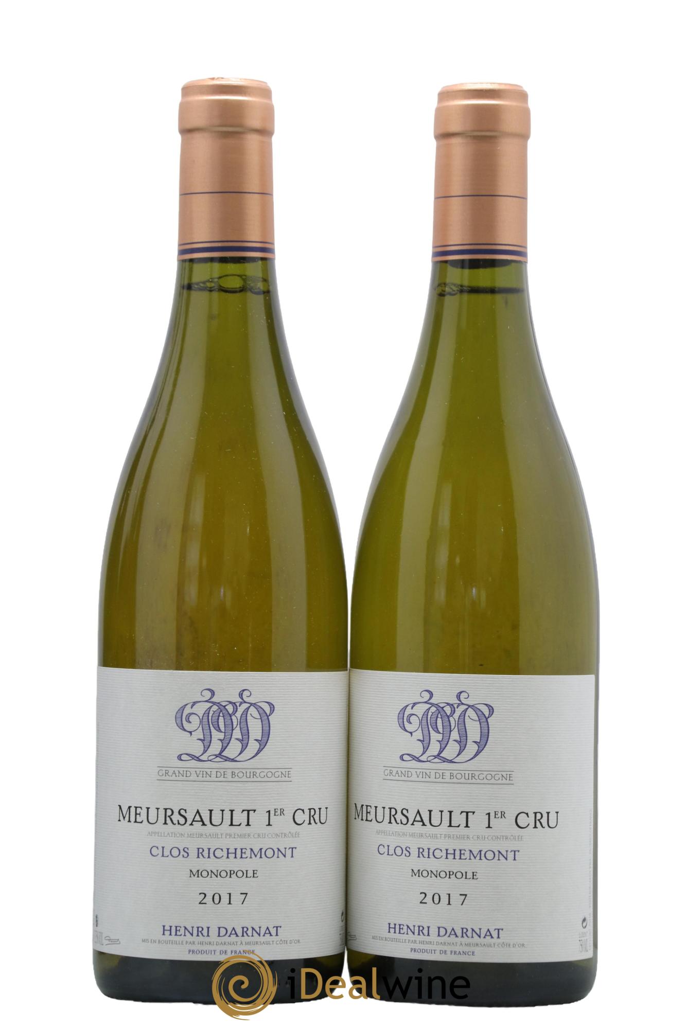 Meursault 1er Cru Clos Richemont Monopole Henri Darnat 2017 - Lot of 2 bottles - 0