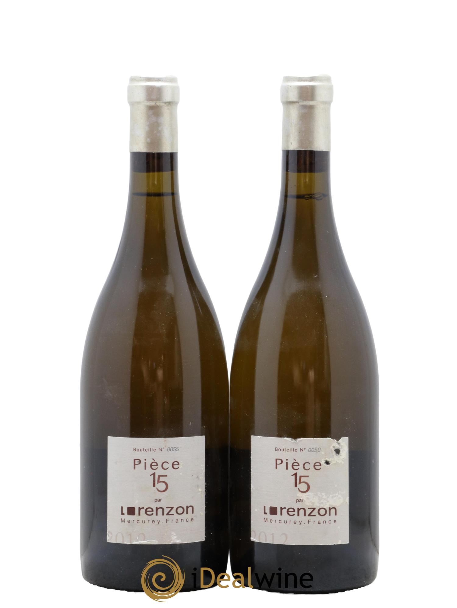 Mercurey 1er Cru Pièce 15 Bruno Lorenzon  2012 - Posten von 2 Flaschen - 0