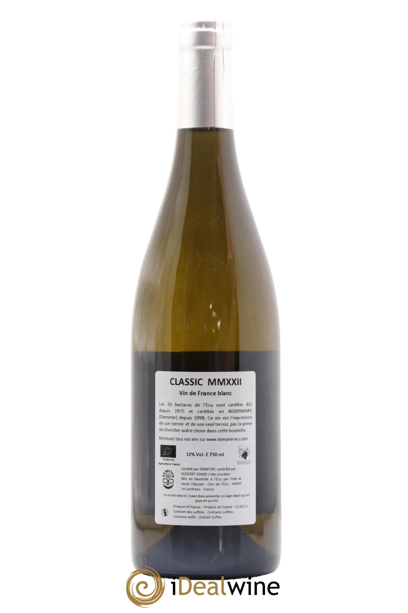 Muscadet-Sèvre-et-Maine Classique Domaine de L'Ecu  2022 - Lotto di 1 bottiglia - 1