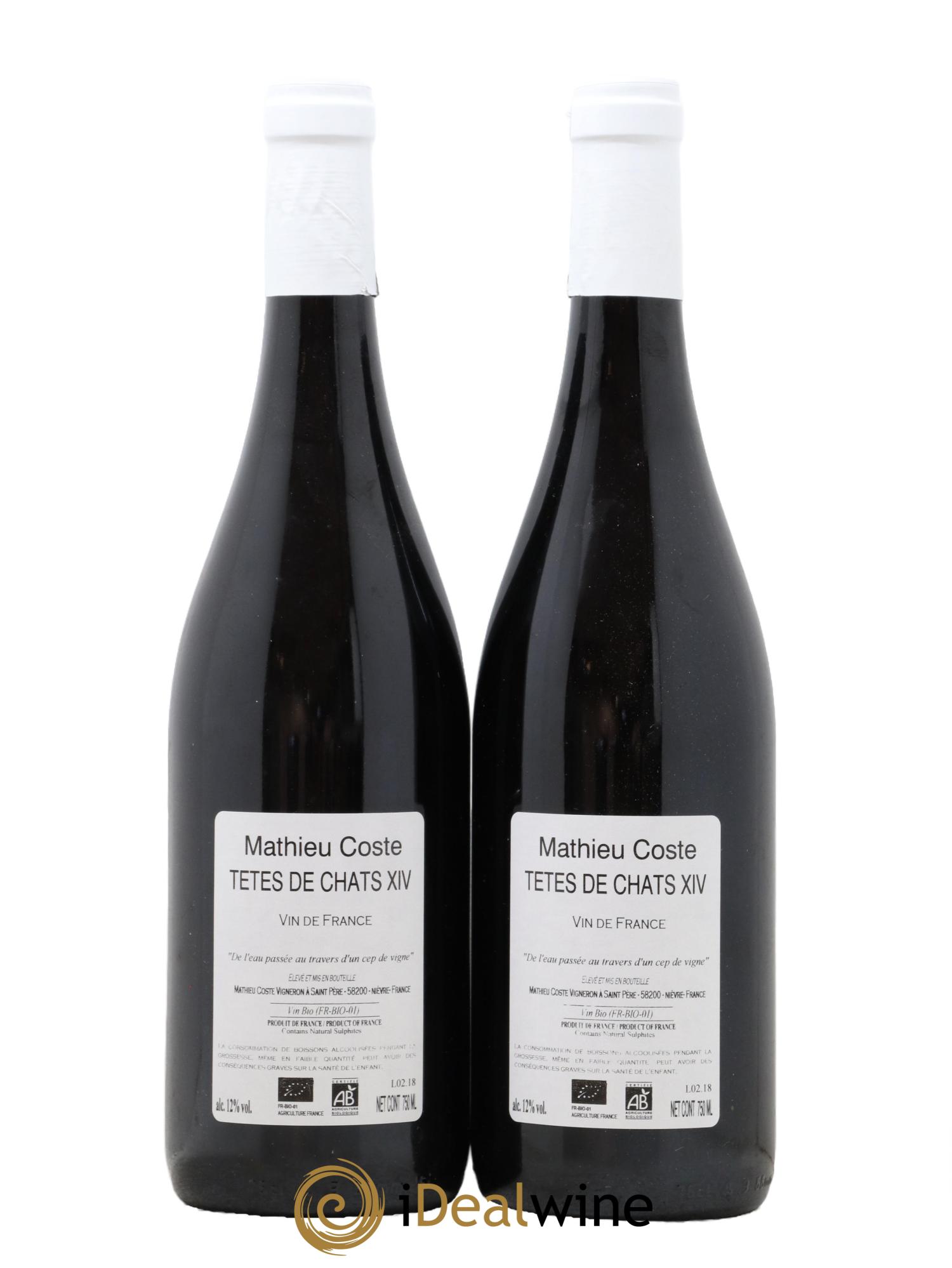 Vin de France Tetes De Chats Mathieu Coste 2014 - Posten von 2 Flaschen - 1