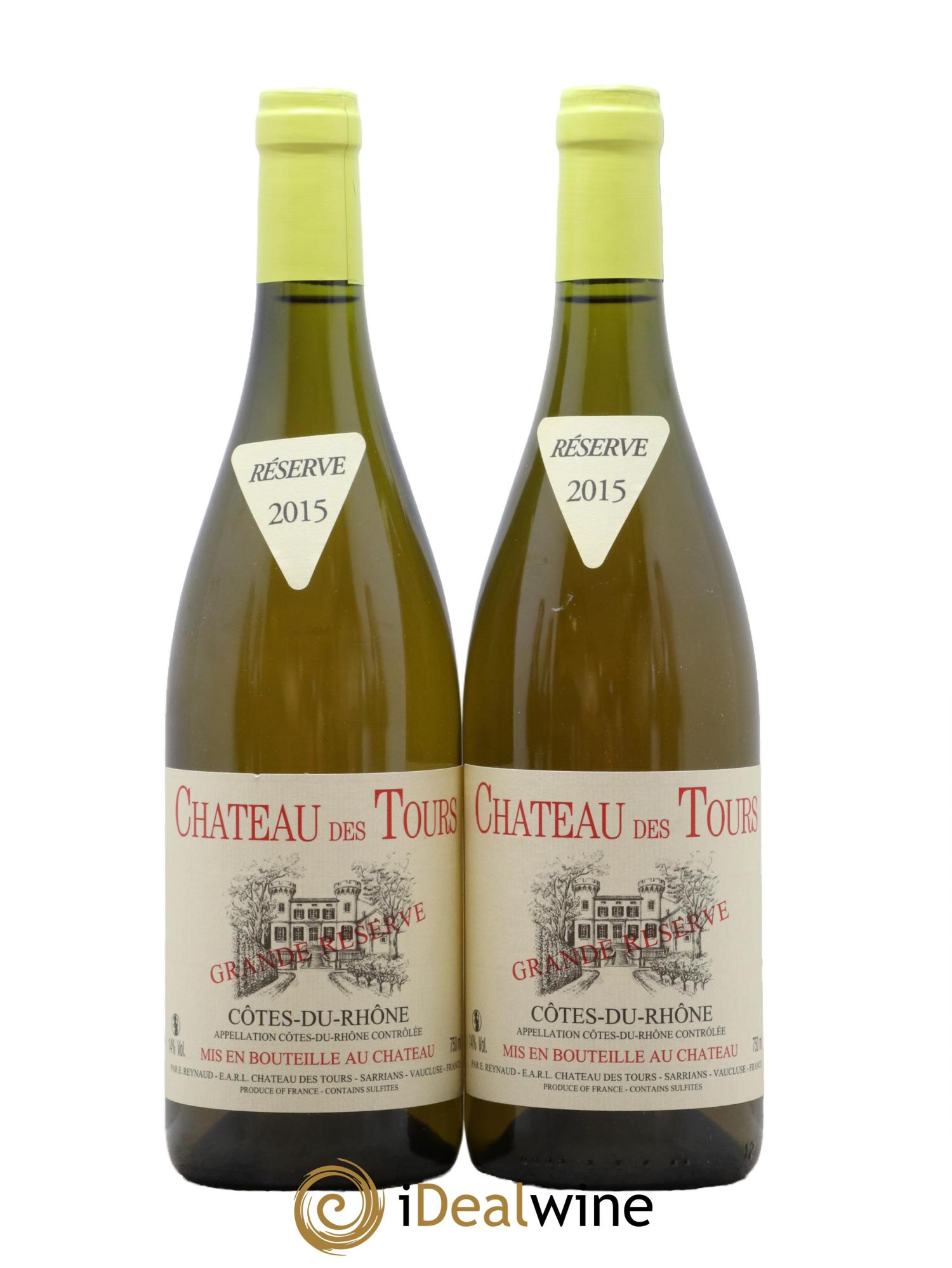 Côtes du Rhône Château des Tours Grande Réserve Emmanuel Reynaud 2015 - Posten von 2 Flaschen - 0