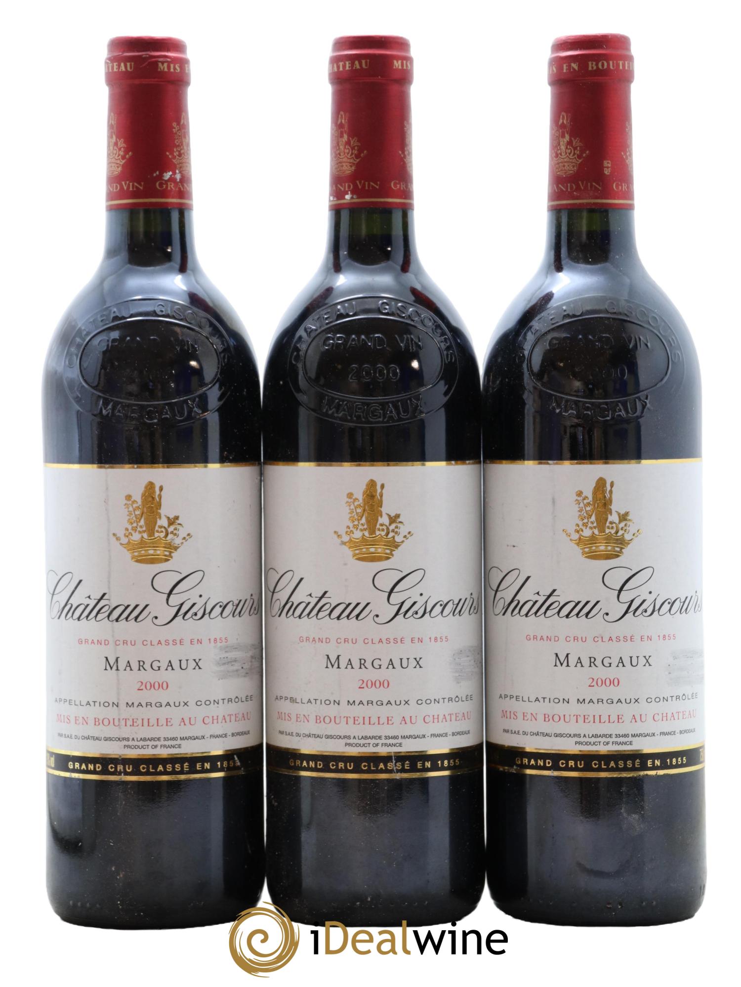 Château Giscours 3ème Grand Cru Classé 2000 - Lotto di 3 bottiglie - 0