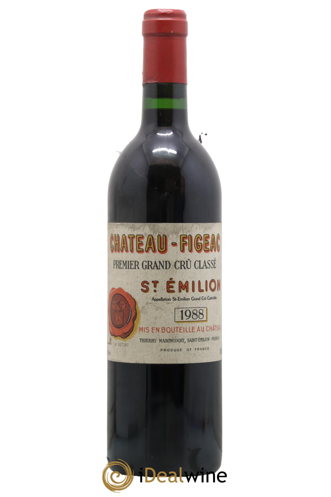 Château Figeac 1er Grand Cru Classé A 1988 - Posten von 1 Flasche - 0