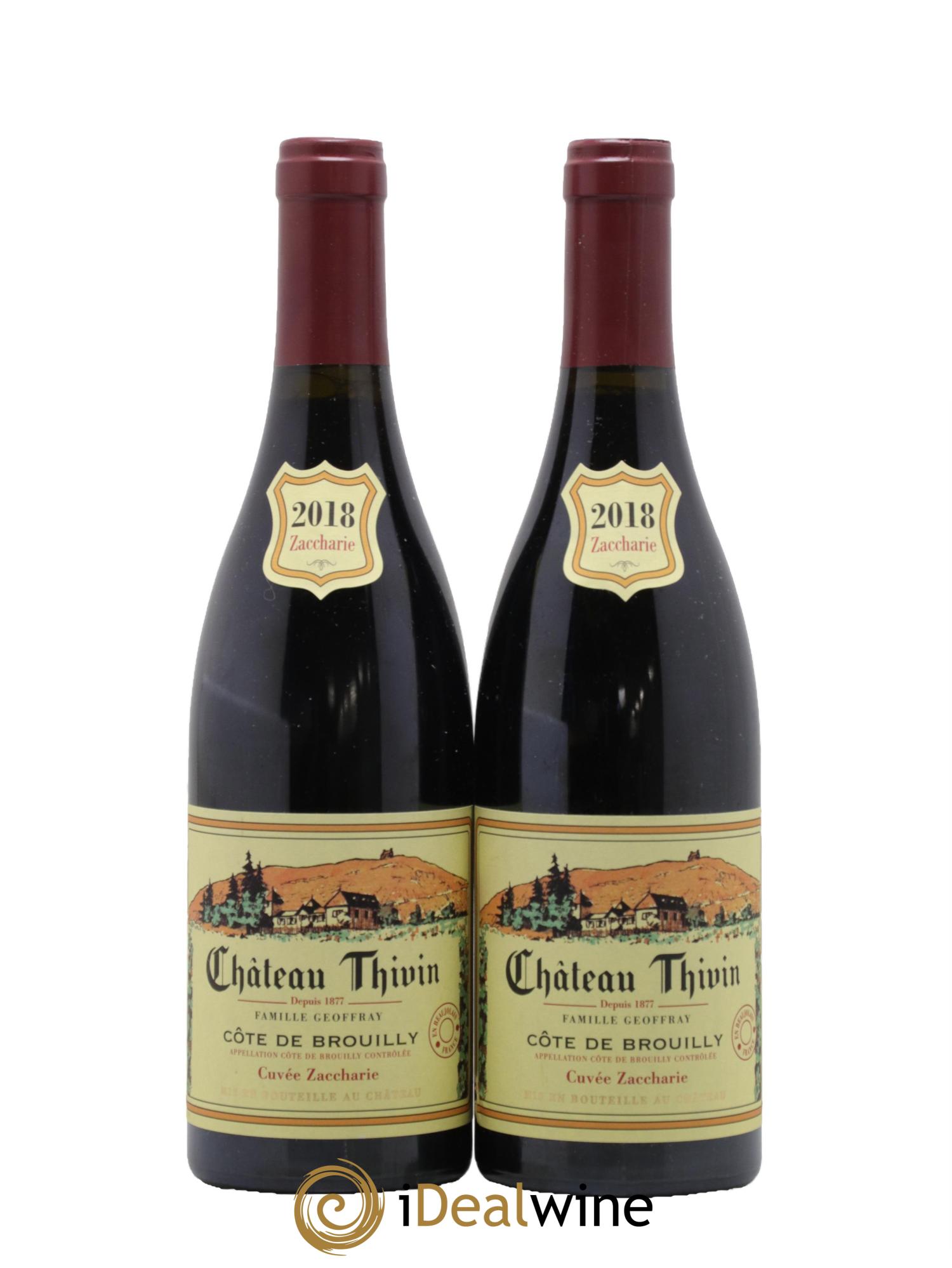 Côte de Brouilly Cuvée Zaccharie Château Thivin 2018 - Lot de 2 bouteilles - 0