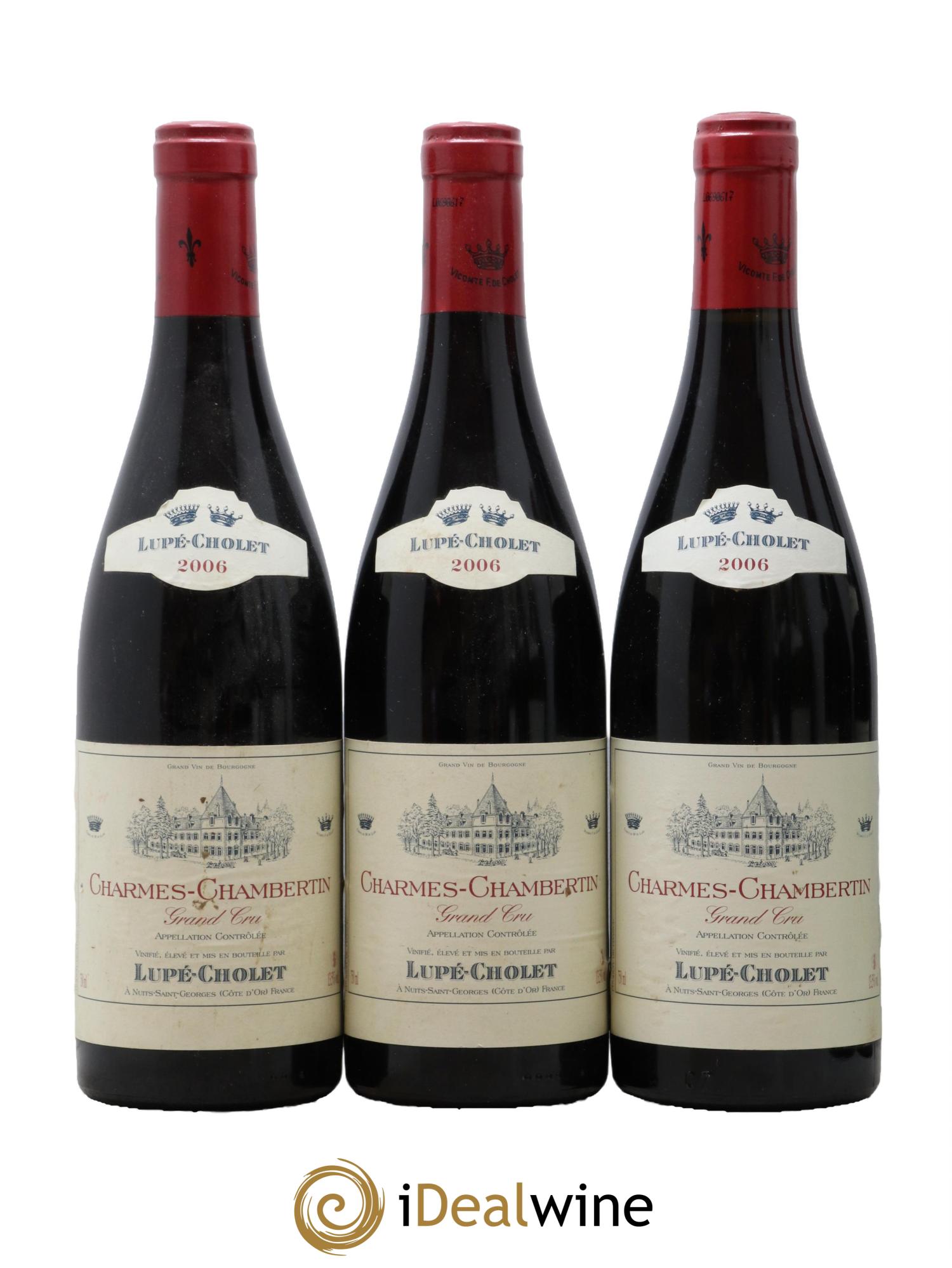 Charmes-Chambertin Grand Cru Lupe Cholet 2006 - Lot of 3 bottles - 0