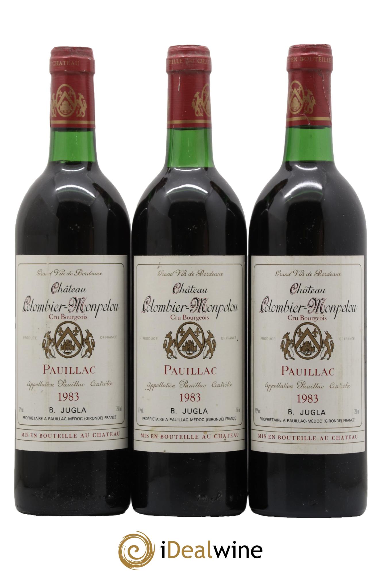 Pauillac Chateau Colombier Montpelou 1983 - Lot de 3 bouteilles - 0