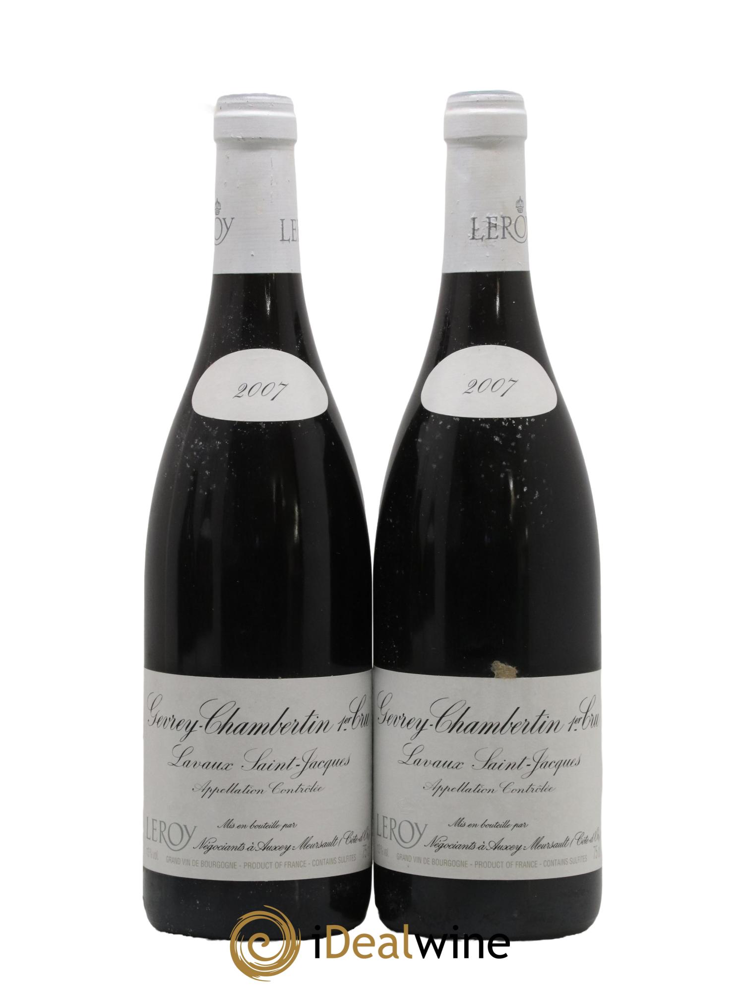 Gevrey-Chambertin 1er Cru Lavaux Saint-Jacques Leroy SA 2007 - Lot of 2 bottles - 0