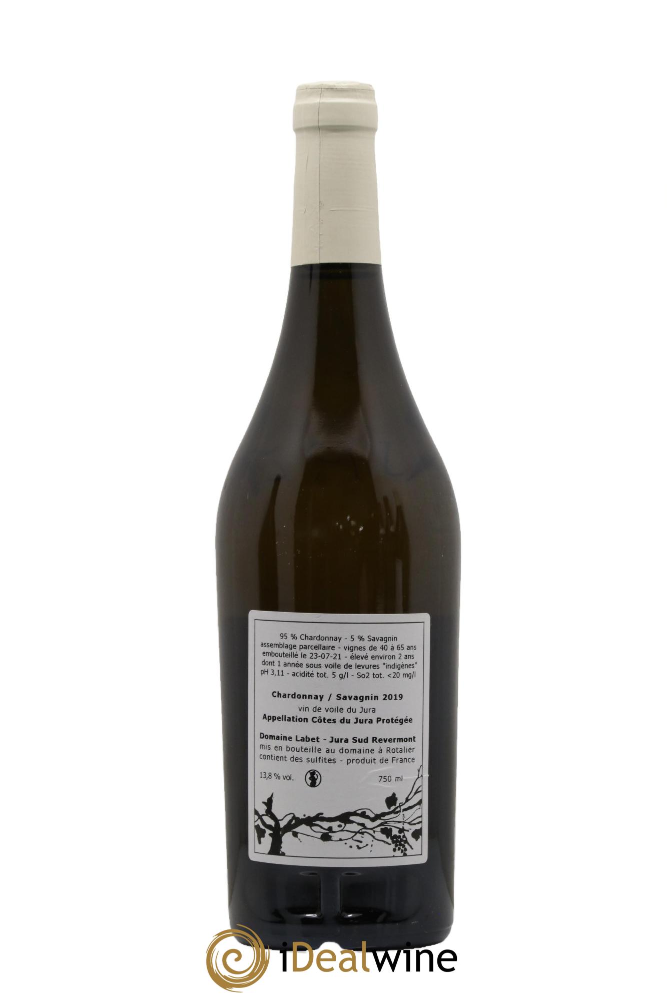 Côtes du Jura Vin de Voile Chardonnay-Savagnin cuvée de garde Romain - Julien  - Charline Labet 2019 - Lot de 1 bouteille - 1