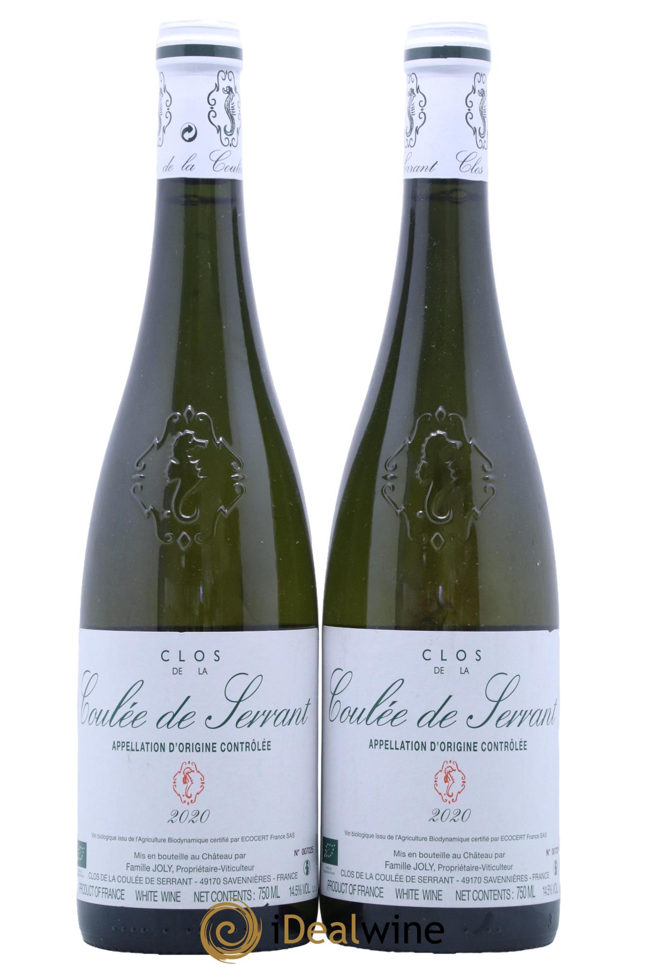 Savennières Clos de la Coulée de Serrant Vignobles de la Coulée de Serrant - Nicolas Joly  2020 - Lotto di 2 bottiglie - 0