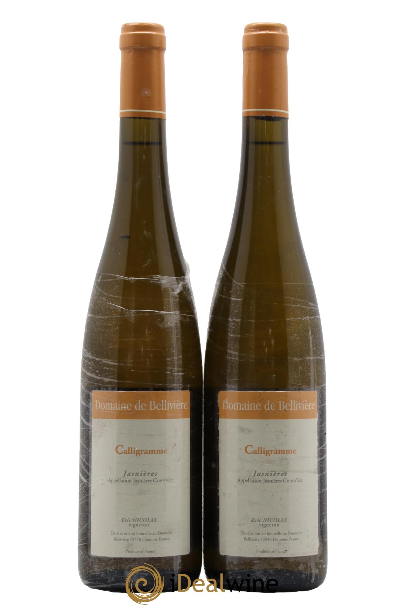 Jasnières Calligramme Domaine de Bellivière 2015 - Lotto di 2 bottiglie - 0