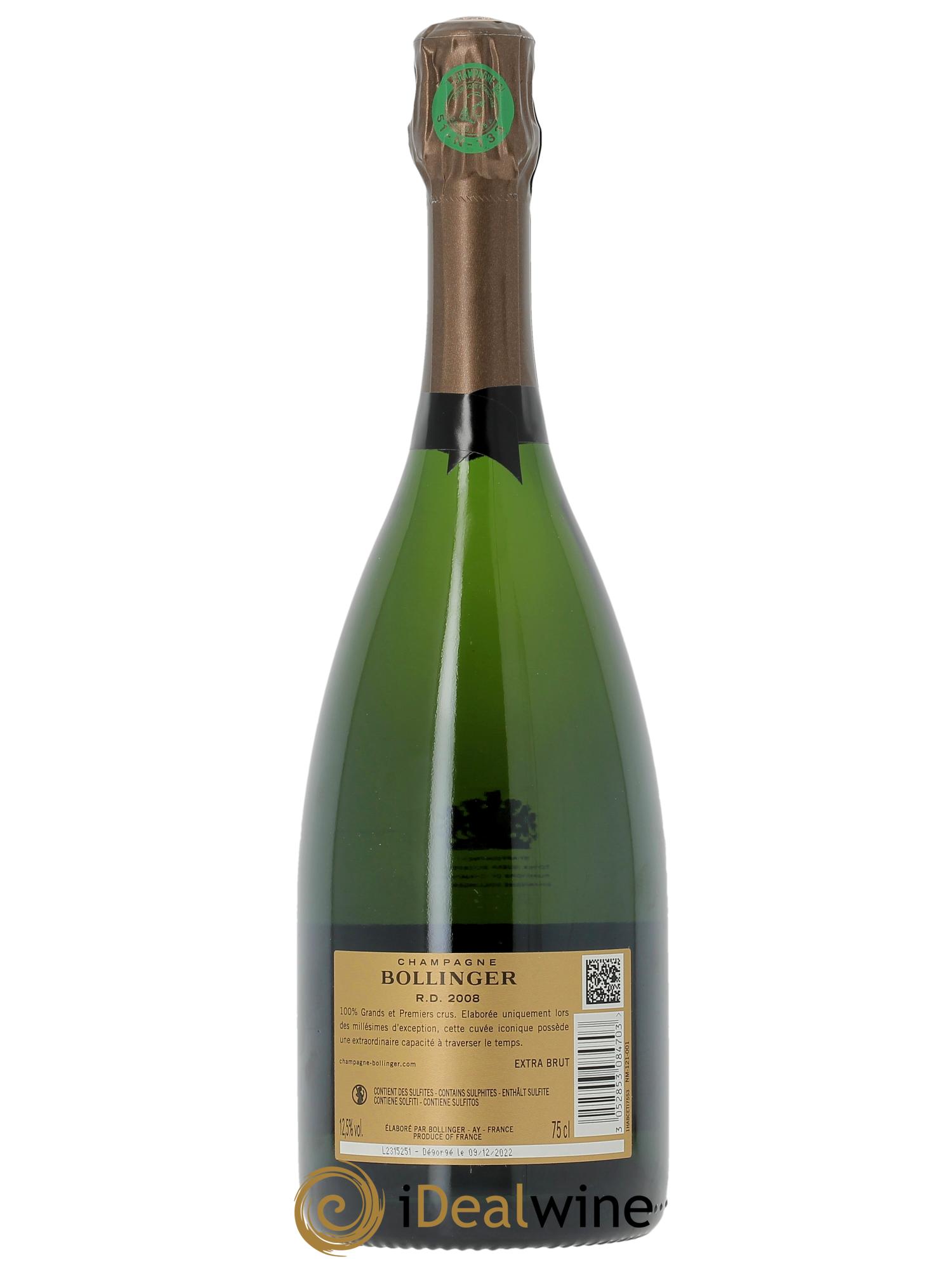 R.D. Extra Brut Bollinger  2008 - Posten von 1 Flasche - 2