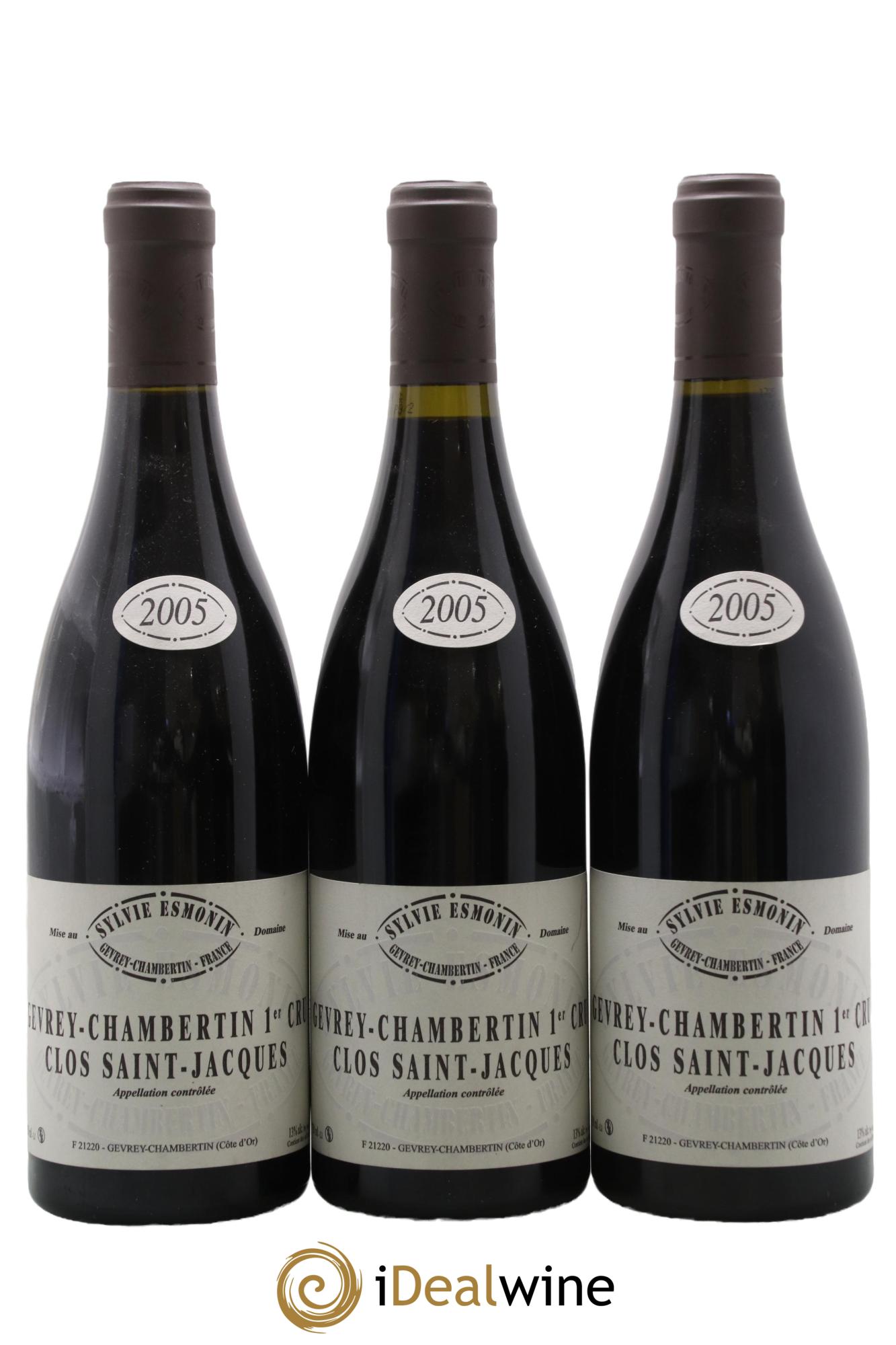 Gevrey-Chambertin 1er Cru Clos Saint Jacques Sylvie Esmonin 2005 - Lot de 3 bouteilles - 0