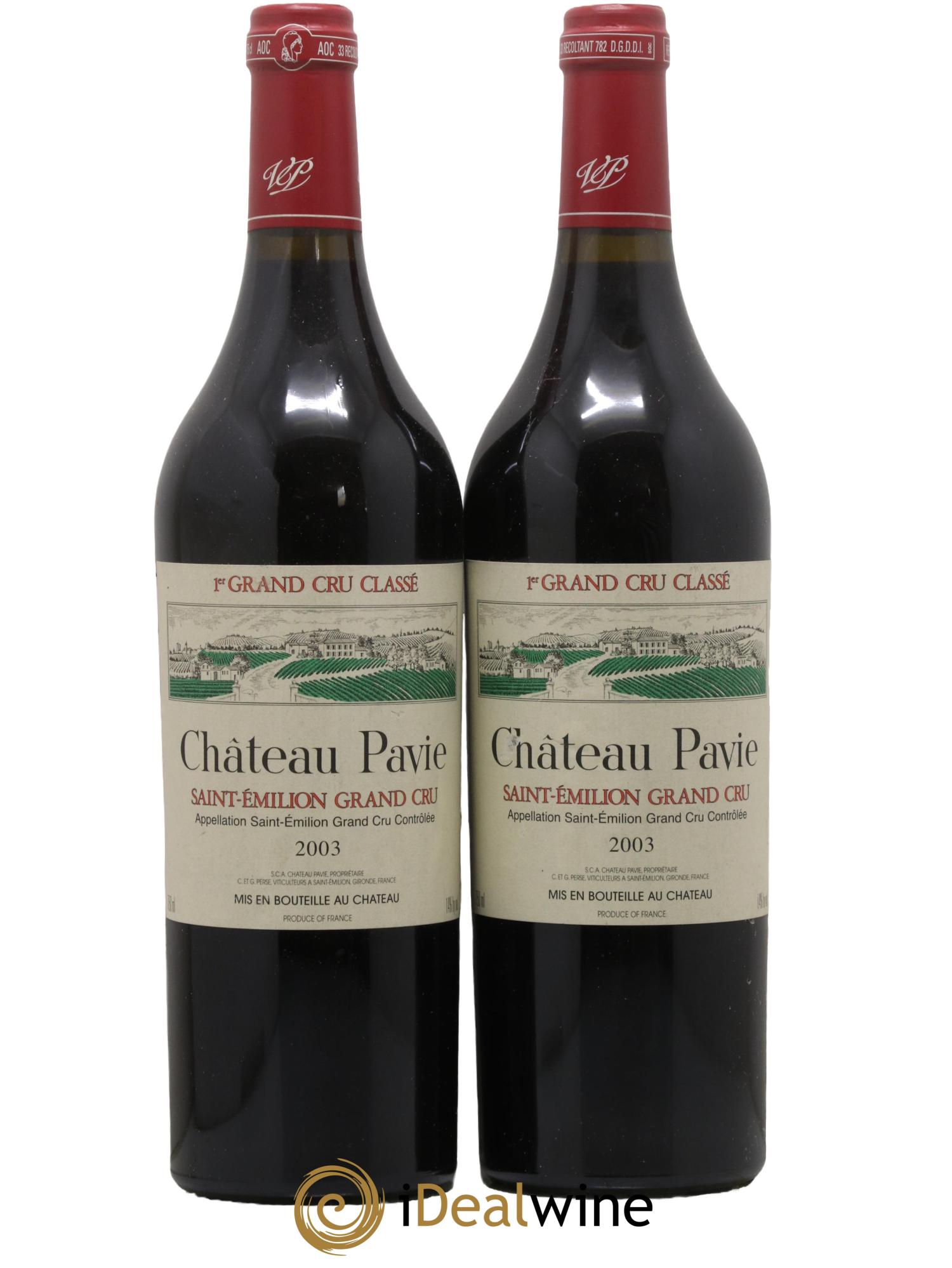 Château Pavie 1er Grand Cru Classé A 2003 - Lot de 2 bouteilles - 0