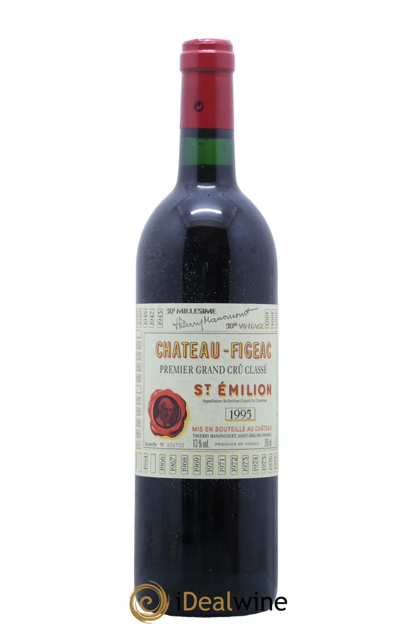 Château Figeac 1er Grand Cru Classé A 1995 - Lot de 1 bouteille - 0