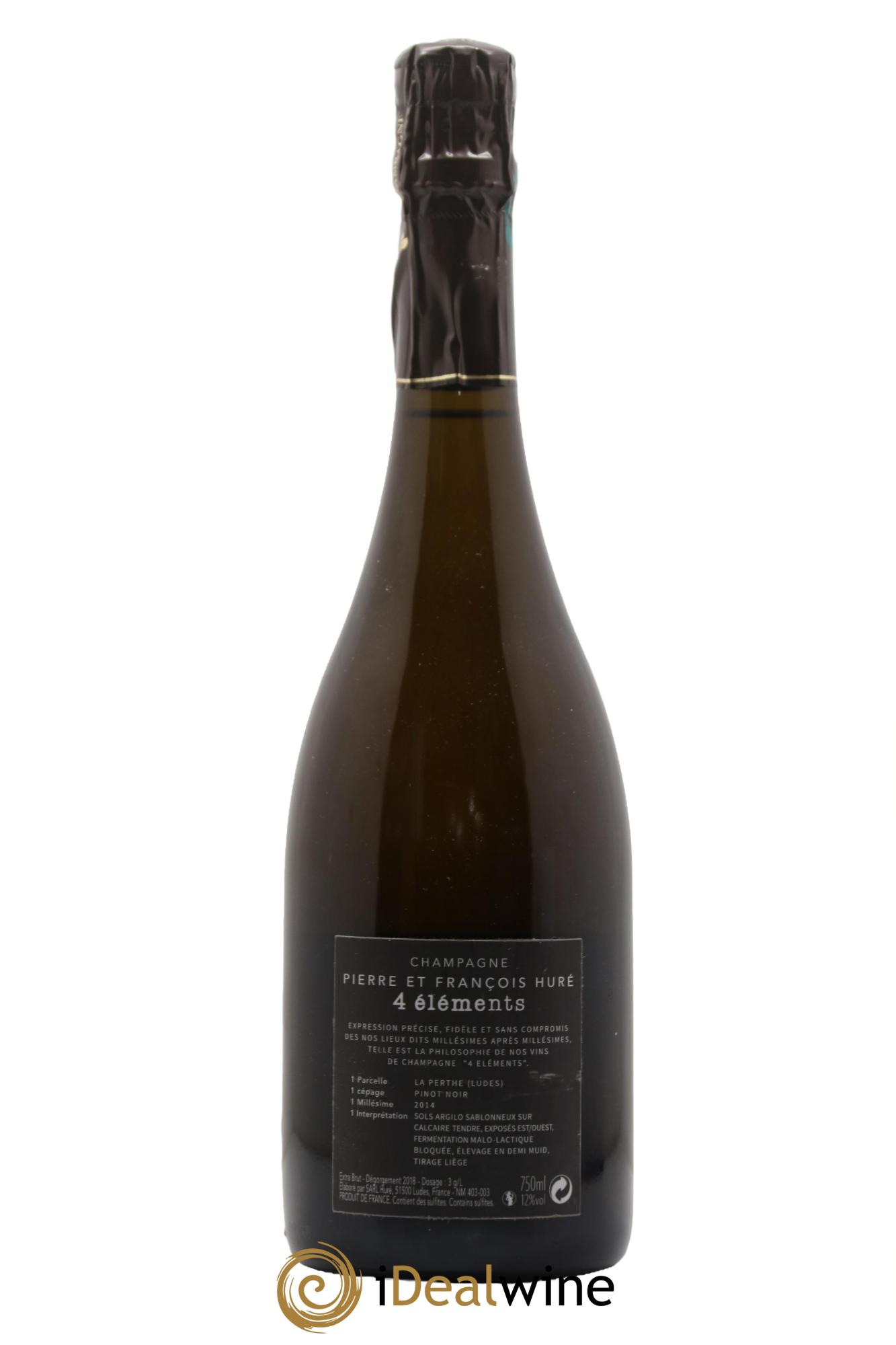 4 éléments Pinot Noir Extra-brut Huré Frères  2014 - Lotto di 1 bottiglia - 1