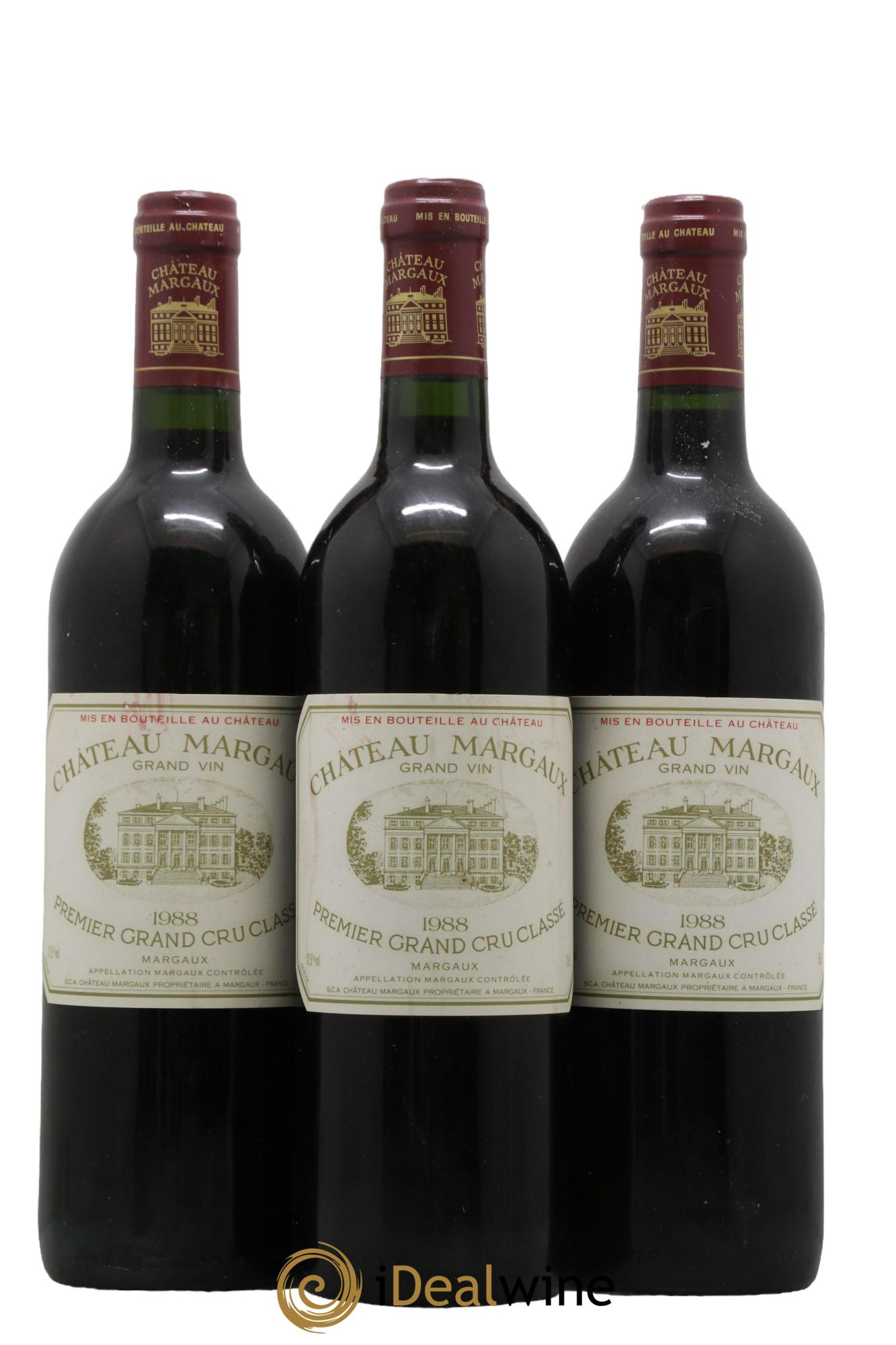 Château Margaux 1er Grand Cru Classé 1988 - Posten von 3 Flaschen - 0