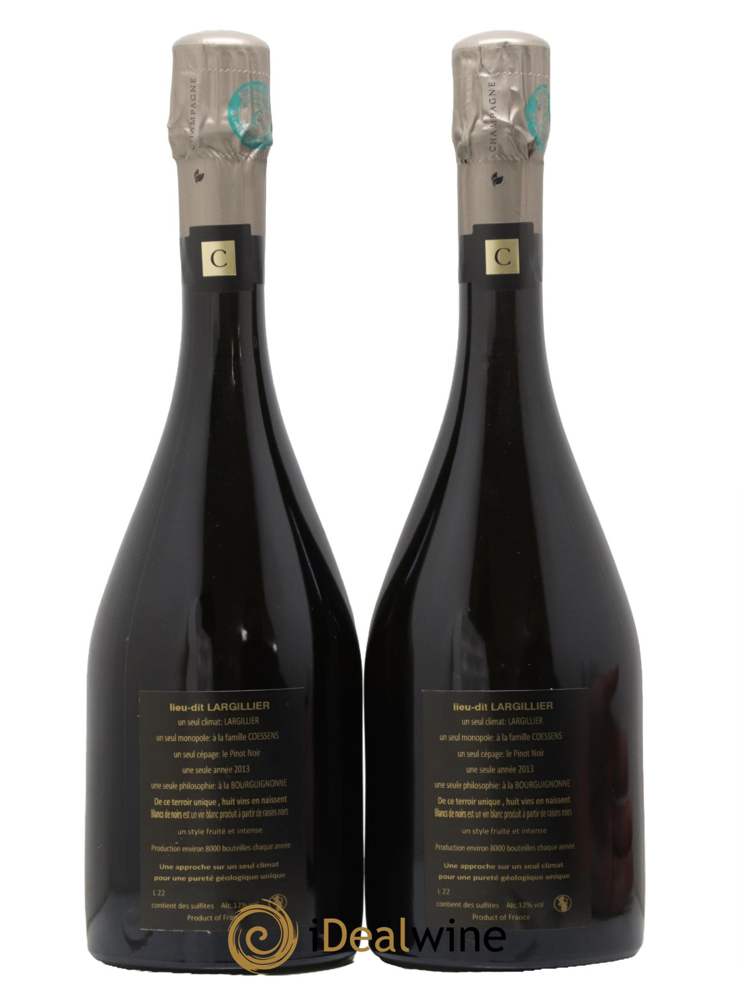 Champagne Largillier Maison Coessens 2013 - Lot de 2 bouteilles - 1