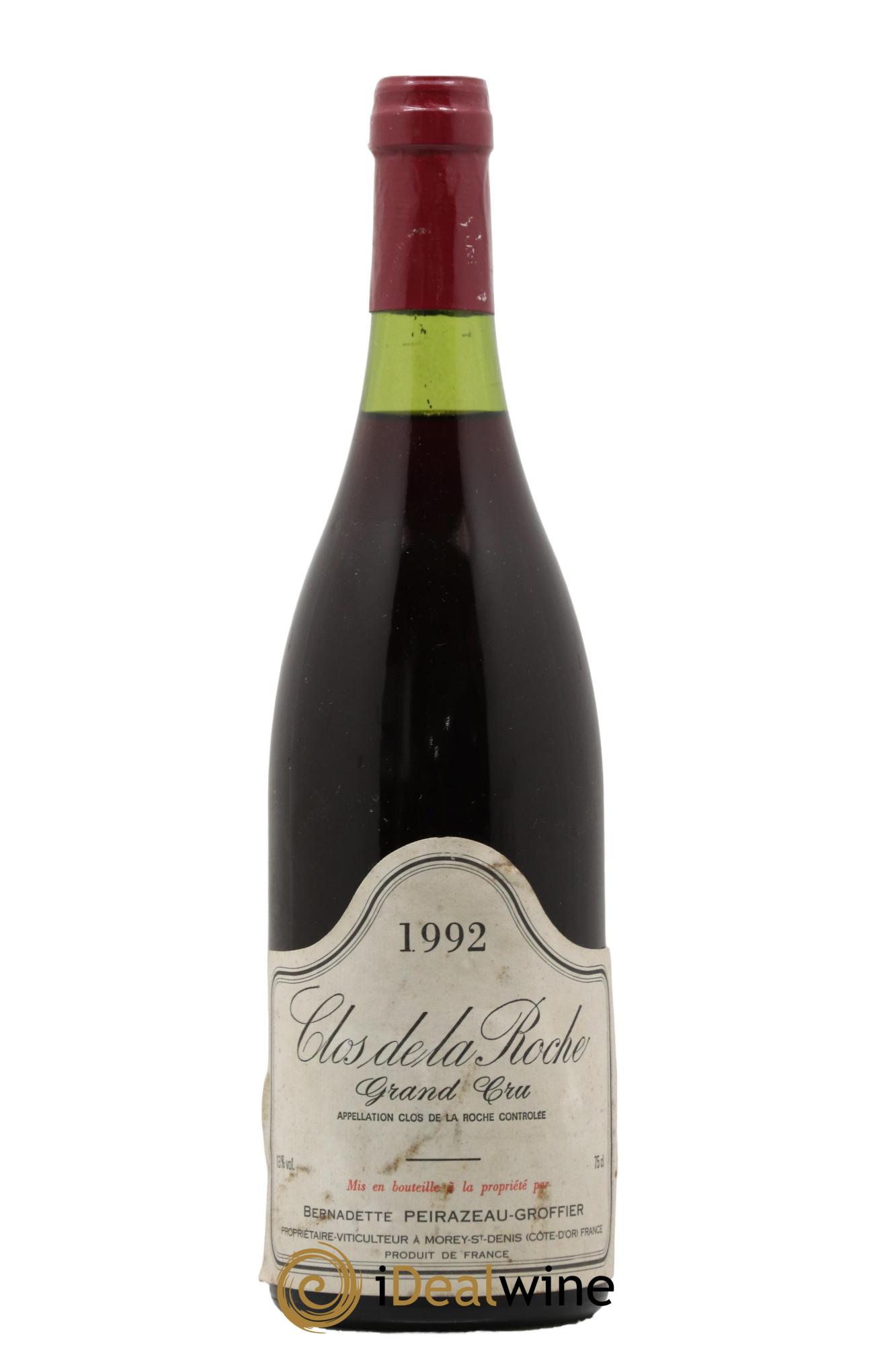 Clos de la Roche Grand Cru Bernadette Peirazeau-Groffier 1992 - Lot de 1 bouteille - 0